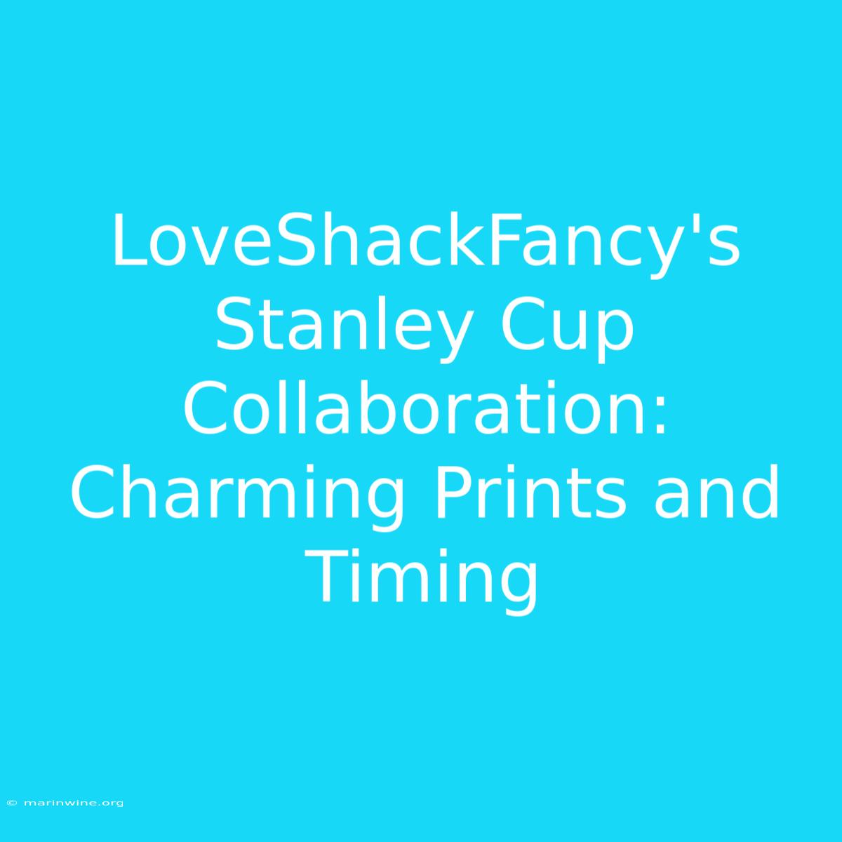 LoveShackFancy's Stanley Cup Collaboration: Charming Prints And Timing