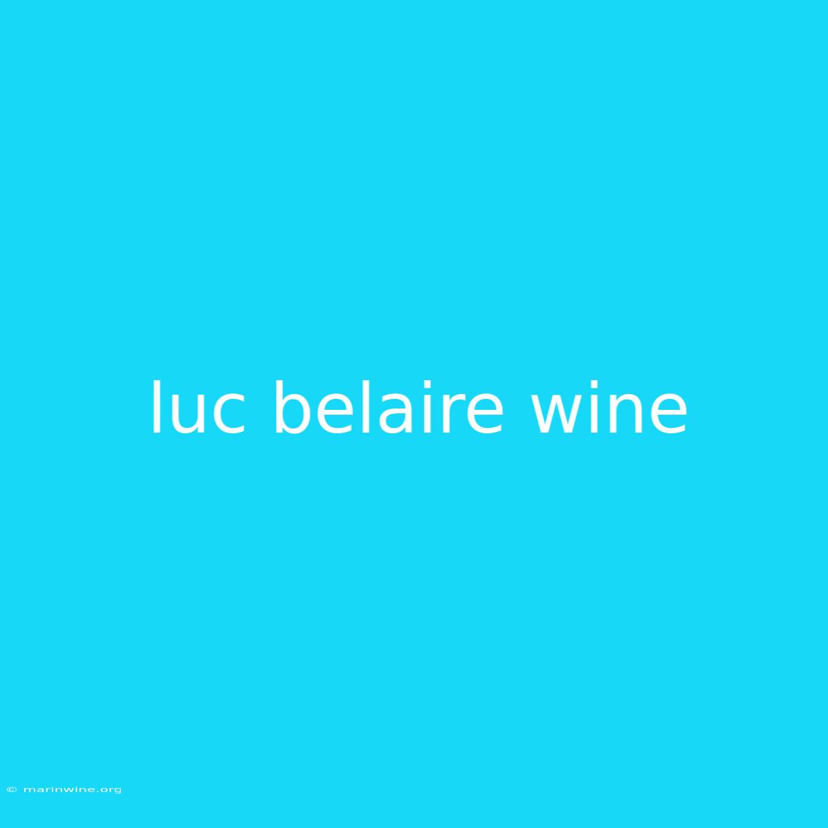 Luc Belaire Wine