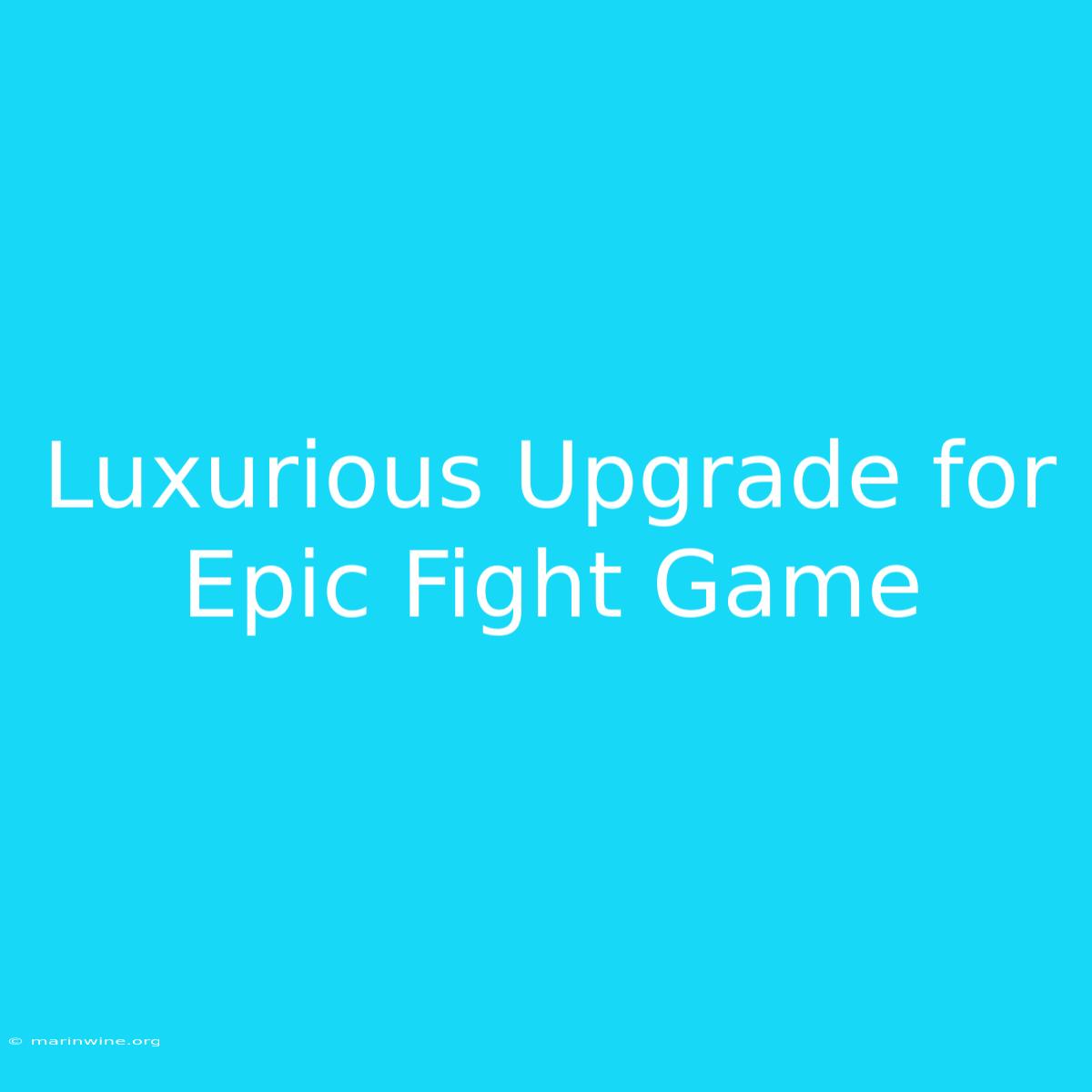 Luxurious Upgrade For Epic Fight Game