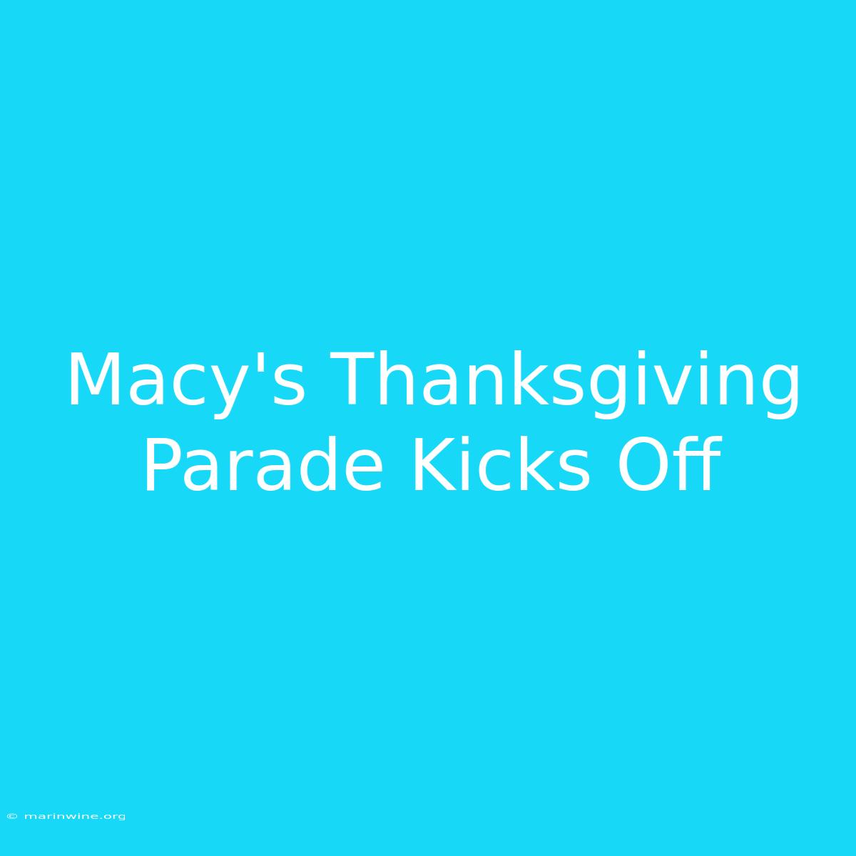 Macy's Thanksgiving Parade Kicks Off