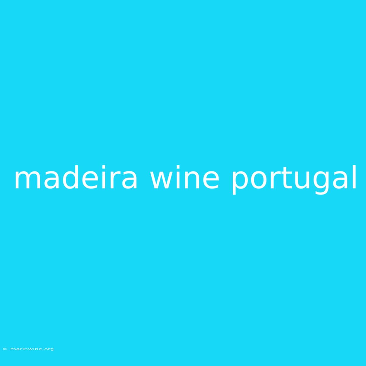 Madeira Wine Portugal