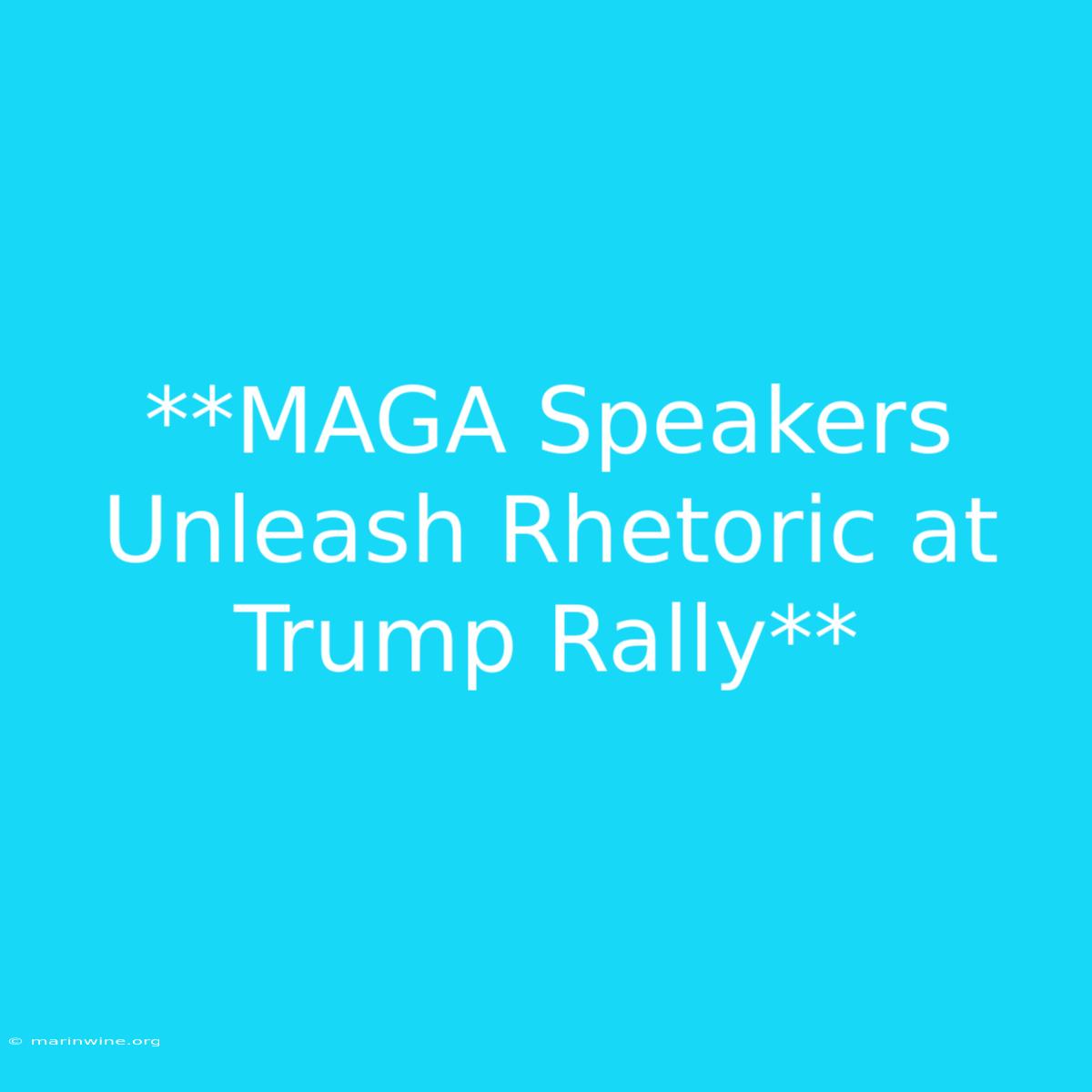 **MAGA Speakers Unleash Rhetoric At Trump Rally** 