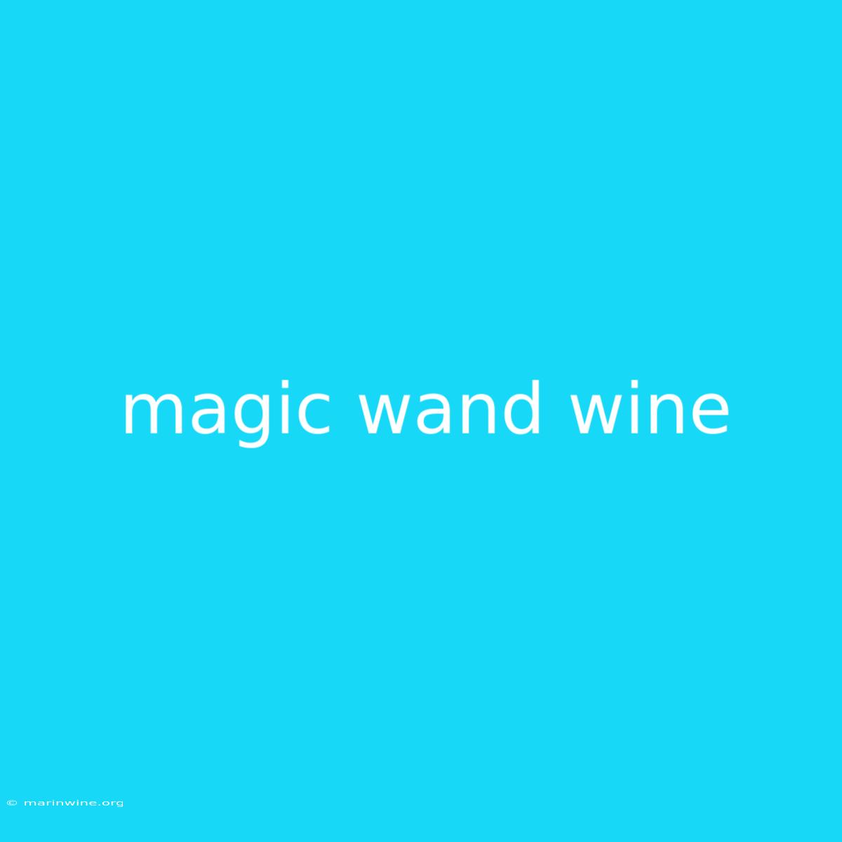 Magic Wand Wine