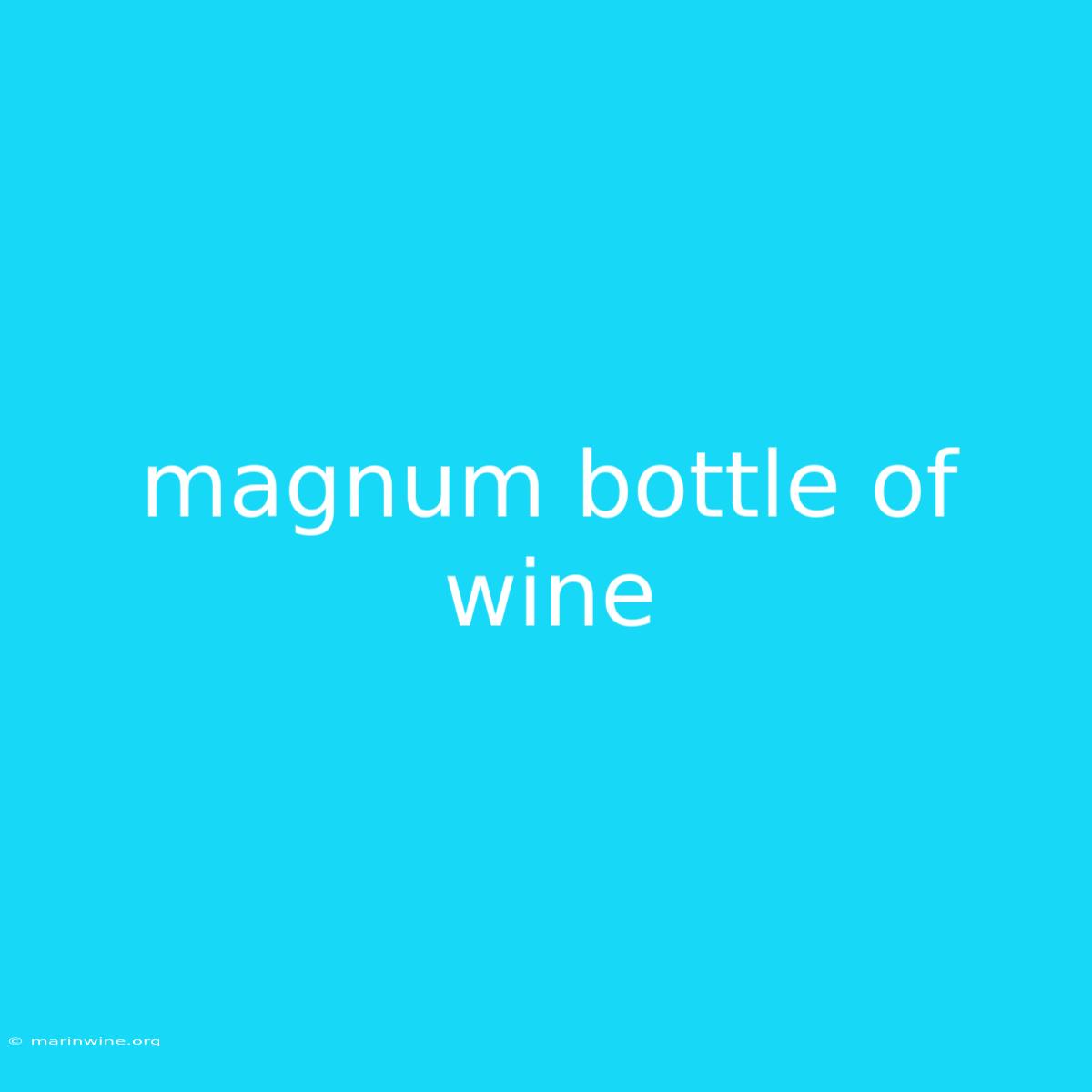 Magnum Bottle Of Wine