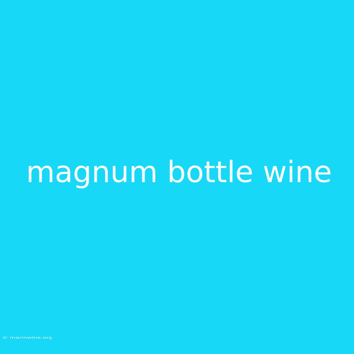 Magnum Bottle Wine