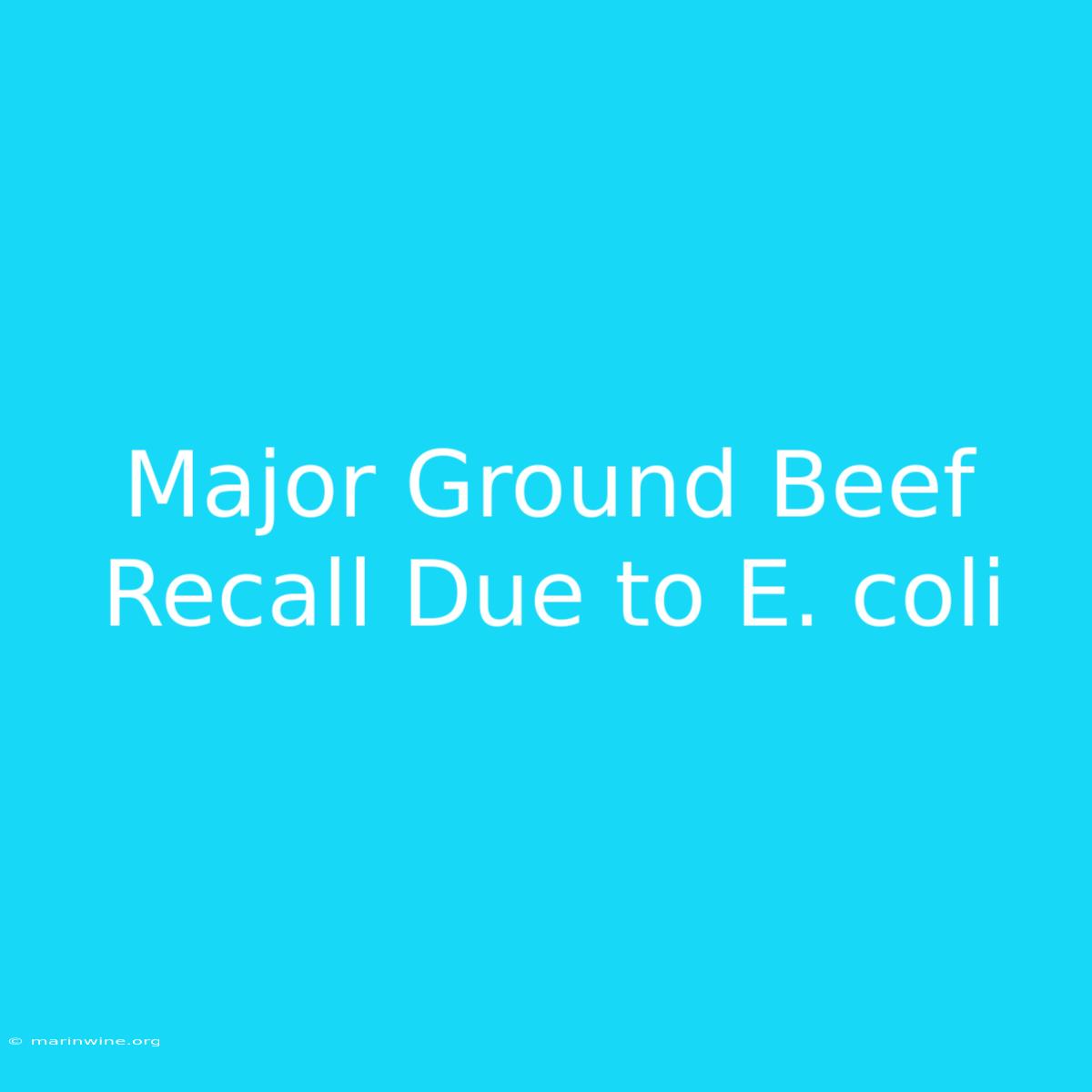 Major Ground Beef Recall Due To E. Coli