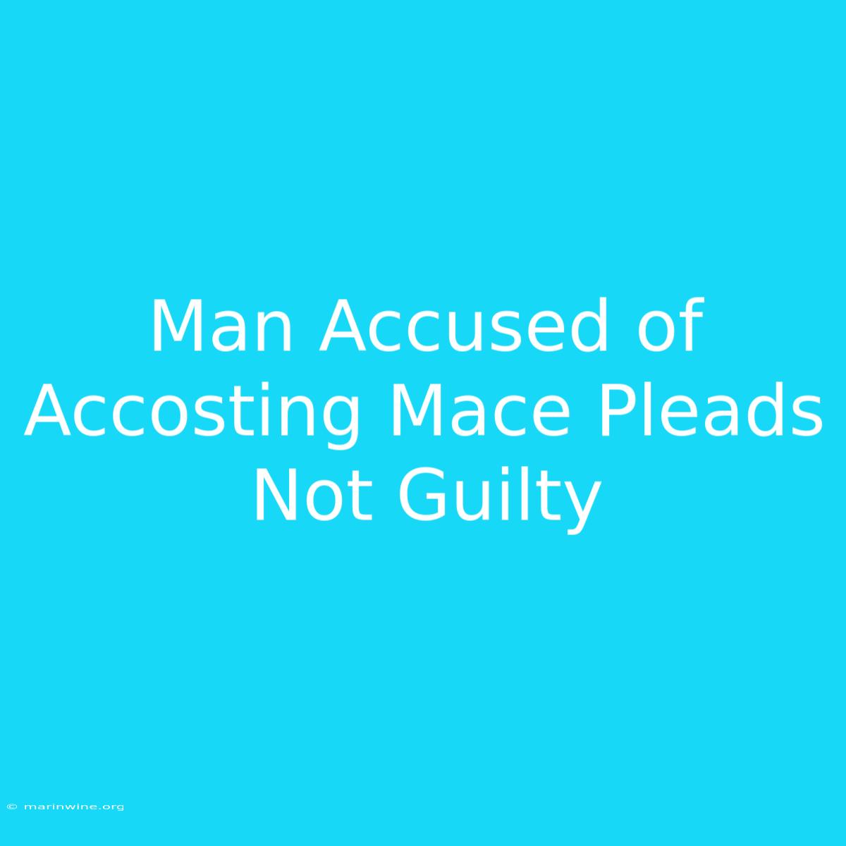 Man Accused Of Accosting Mace Pleads Not Guilty