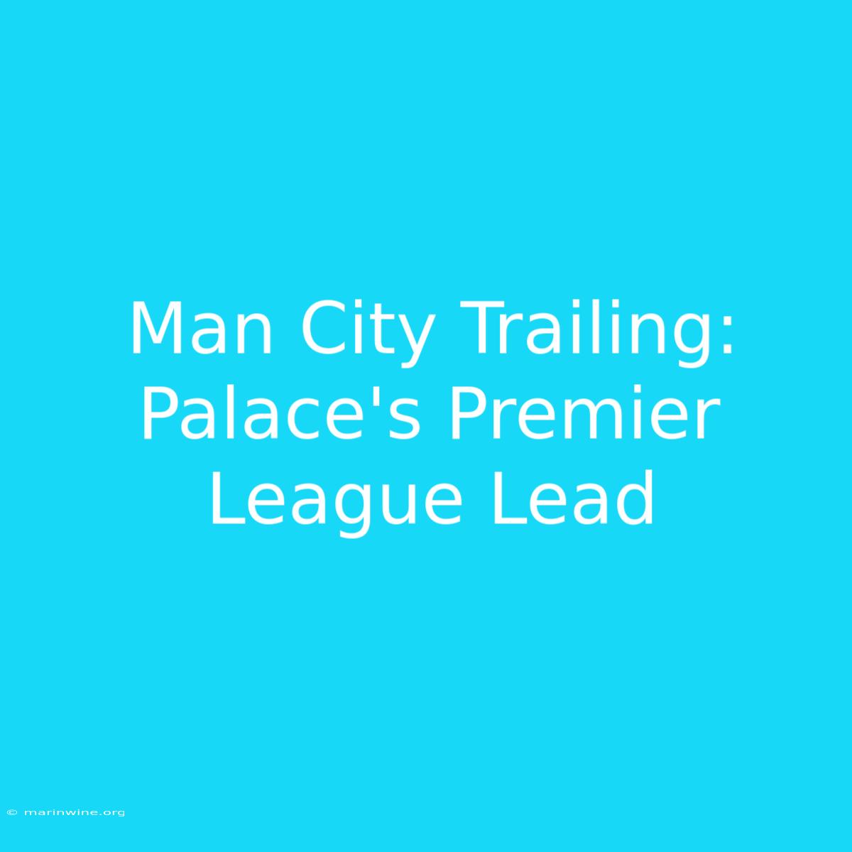 Man City Trailing: Palace's Premier League Lead