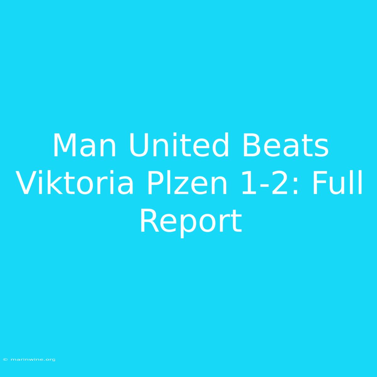 Man United Beats Viktoria Plzen 1-2: Full Report