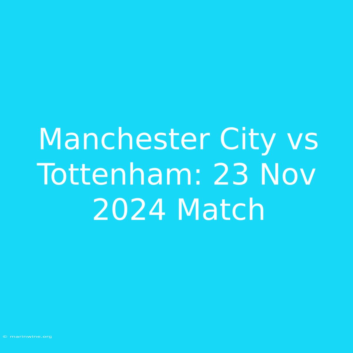 Manchester City Vs Tottenham: 23 Nov 2024 Match