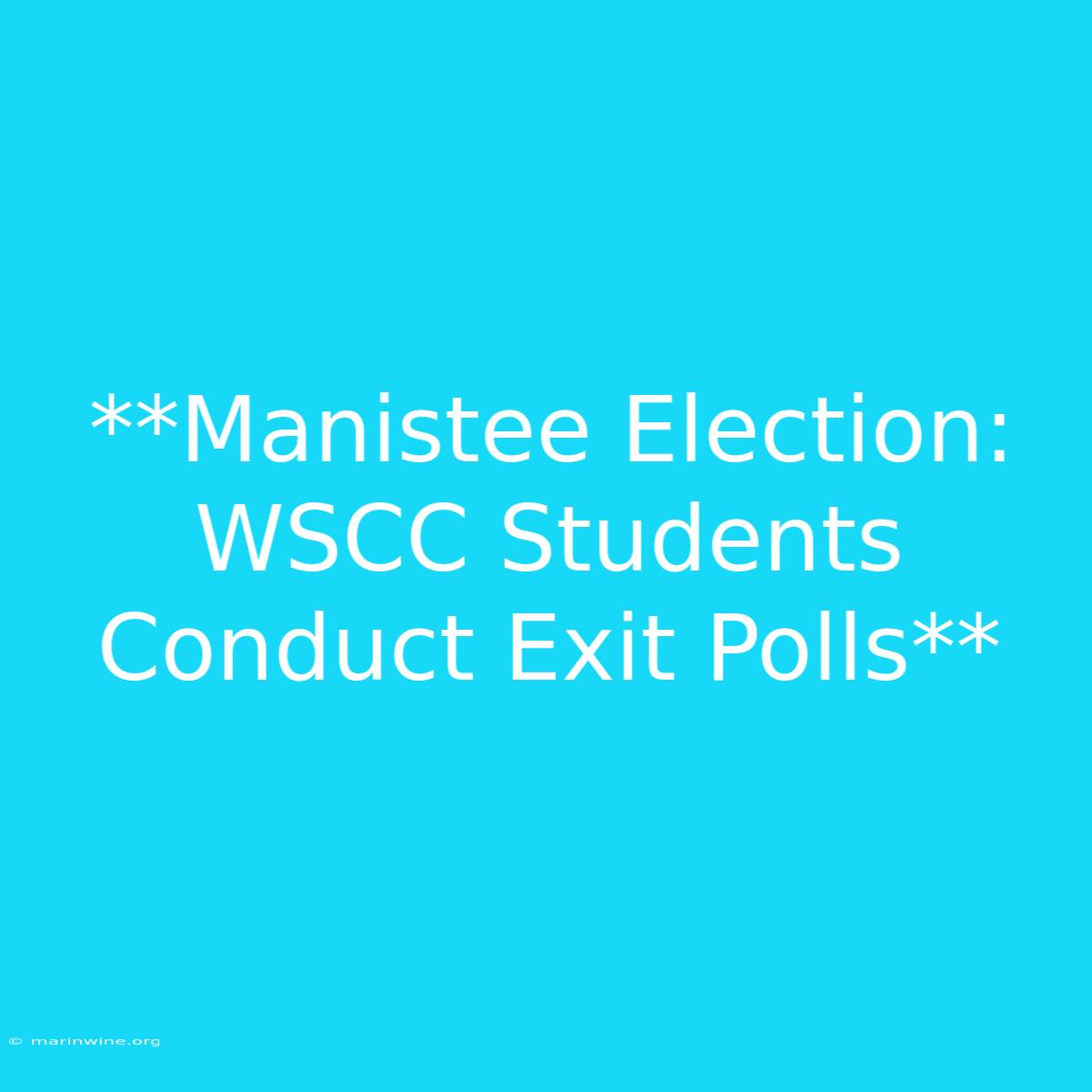 **Manistee Election: WSCC Students Conduct Exit Polls**