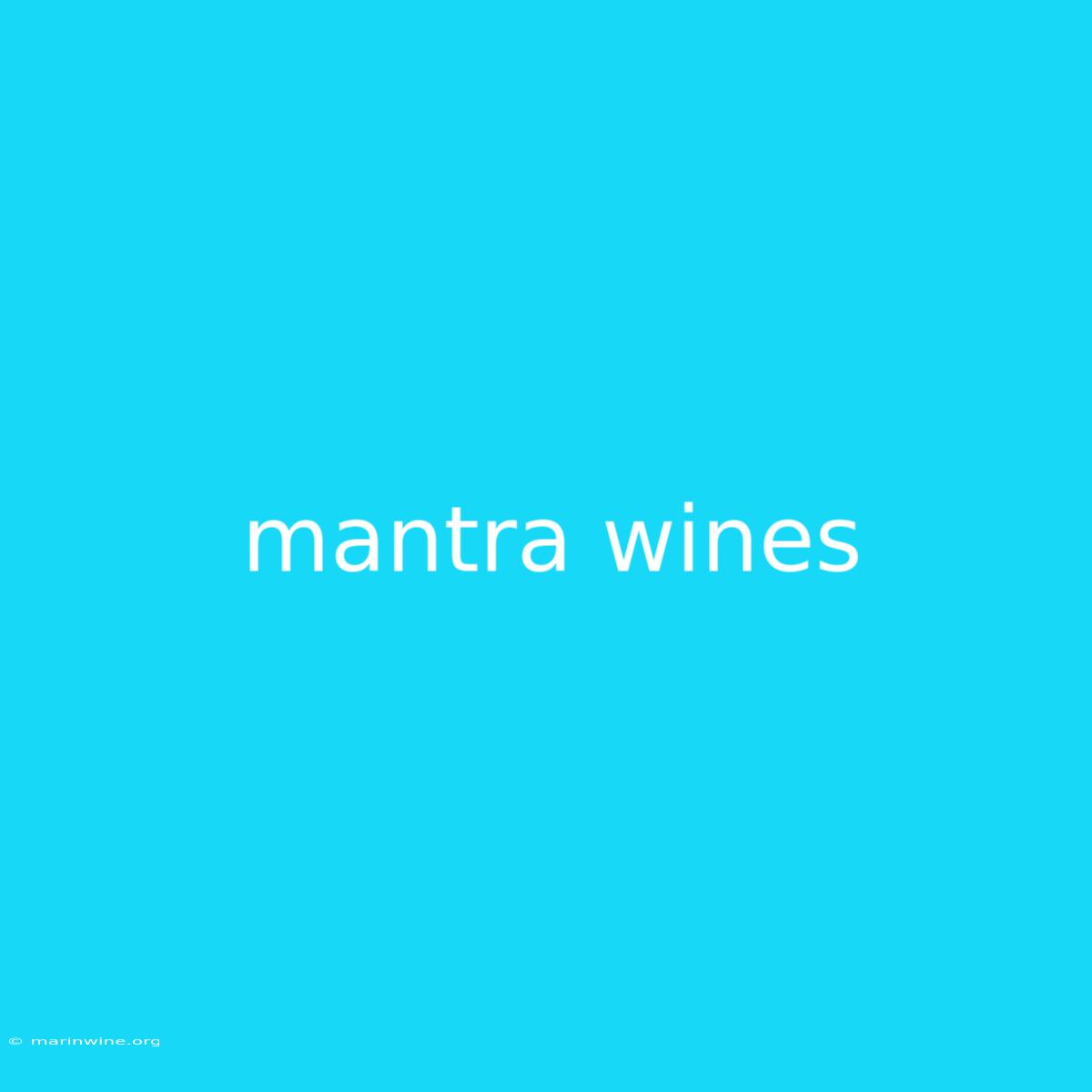 Mantra Wines