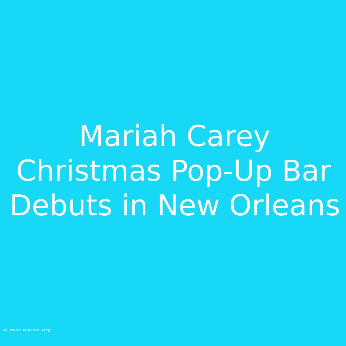 Mariah Carey Christmas Pop-Up Bar Debuts In New Orleans 