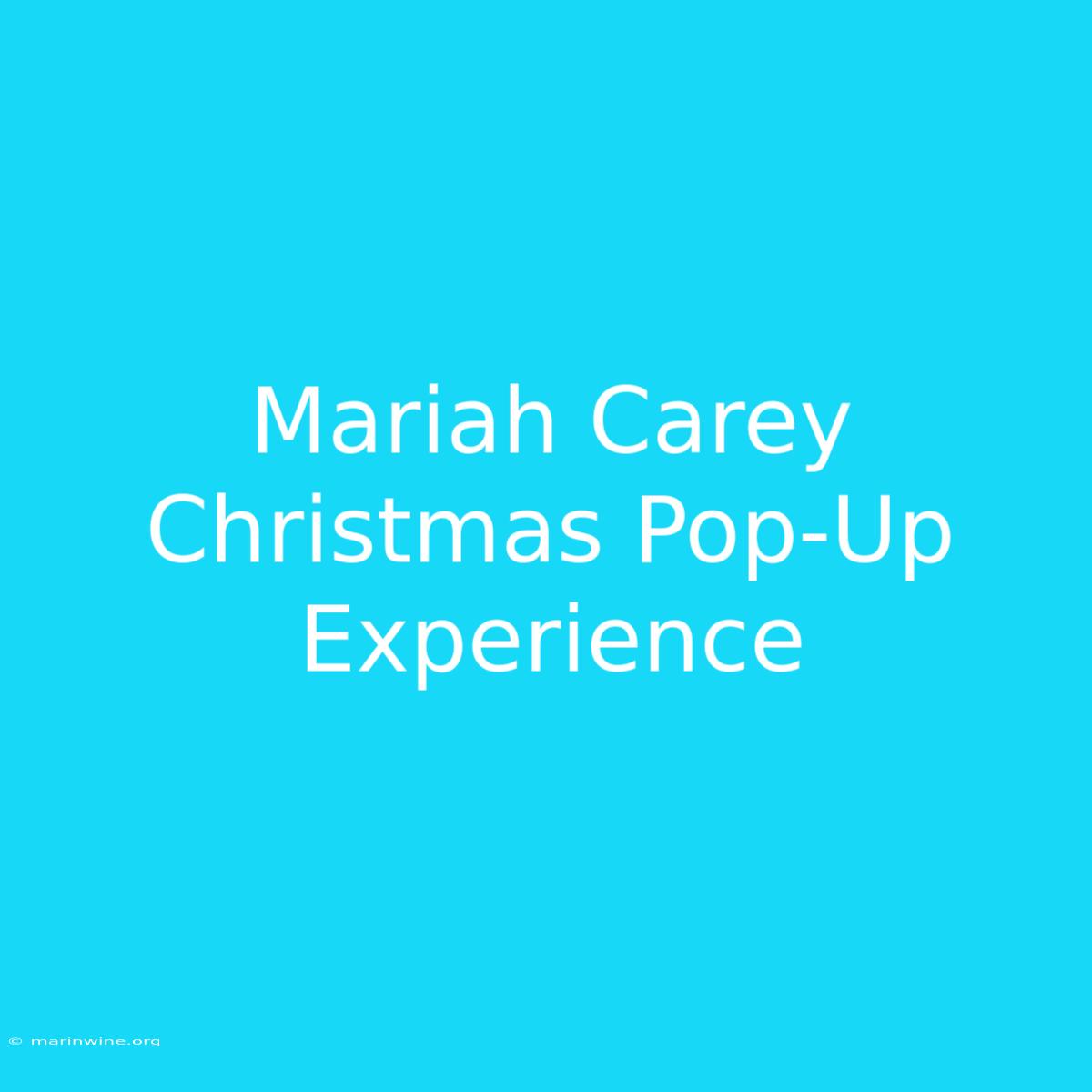 Mariah Carey Christmas Pop-Up Experience 