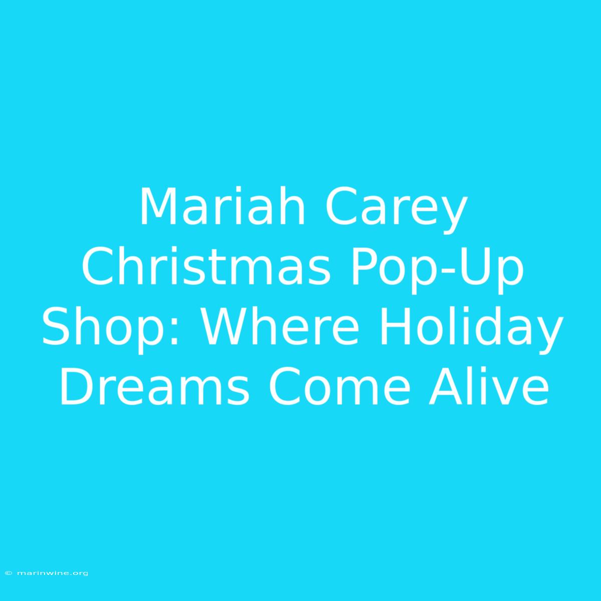 Mariah Carey Christmas Pop-Up Shop: Where Holiday Dreams Come Alive 