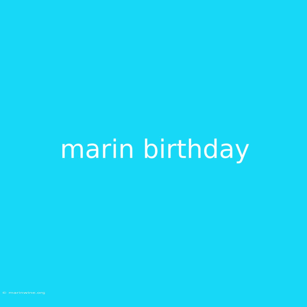 Marin Birthday