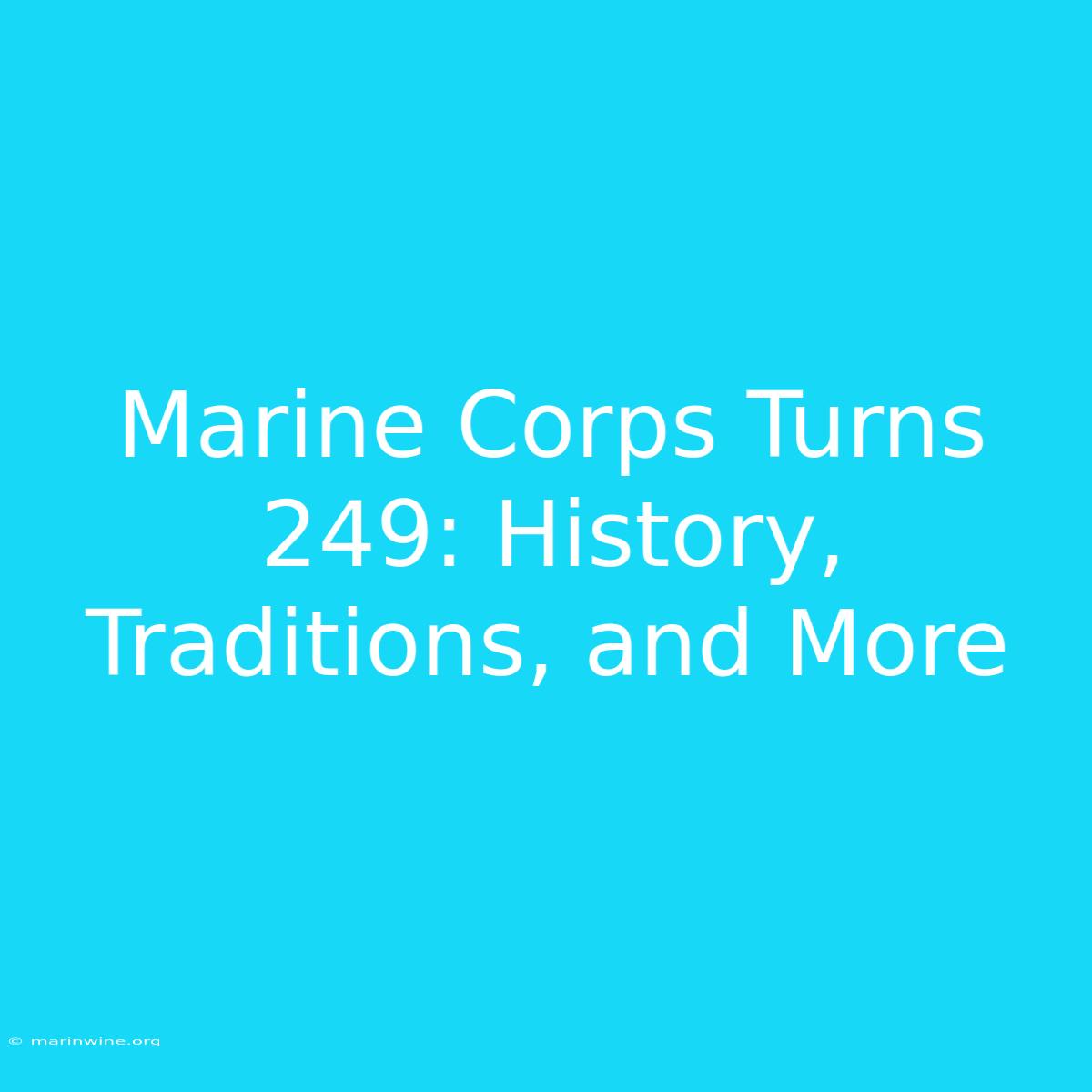 Marine Corps Turns 249: History, Traditions, And More 