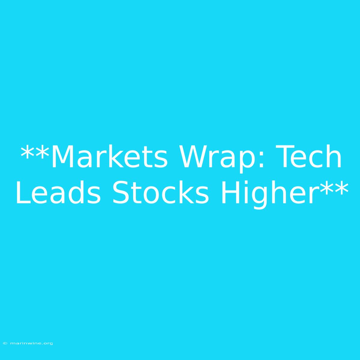 **Markets Wrap: Tech Leads Stocks Higher** 