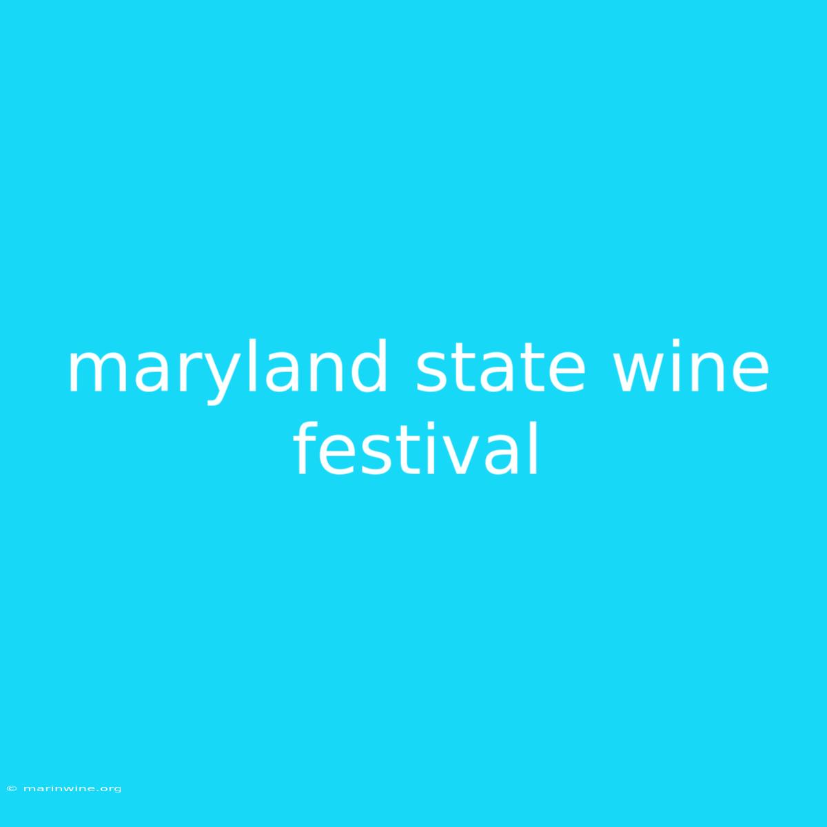 Maryland State Wine Festival