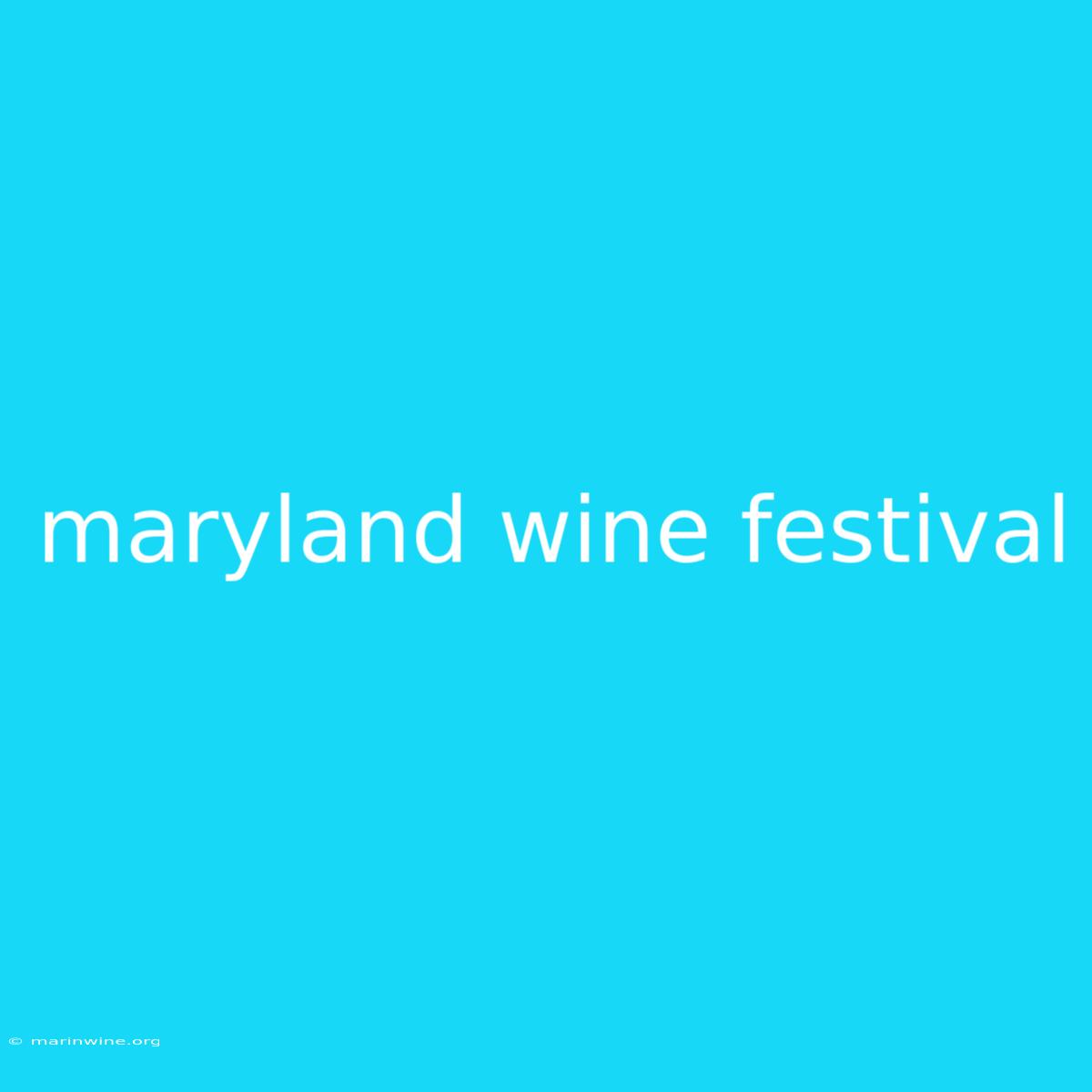 Maryland Wine Festival