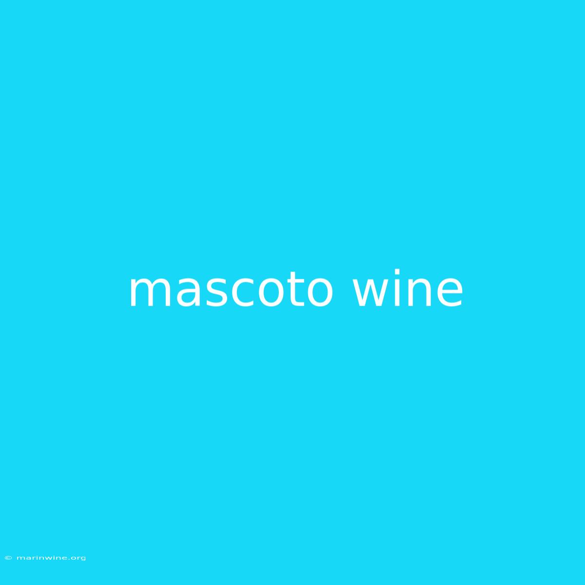 Mascoto Wine