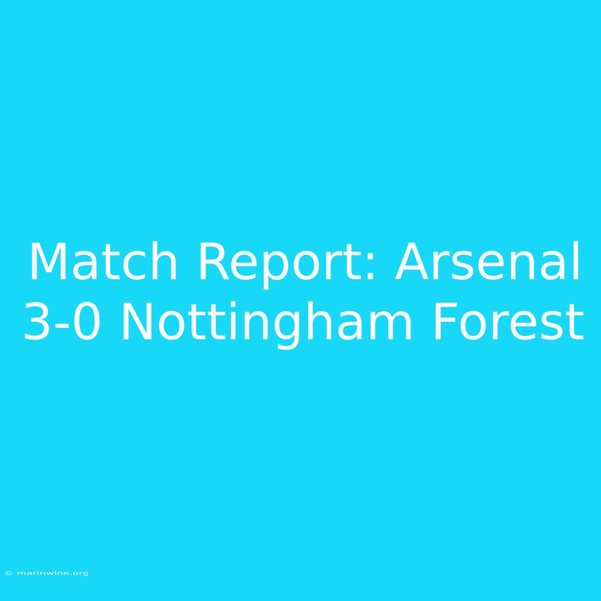 Match Report: Arsenal 3-0 Nottingham Forest