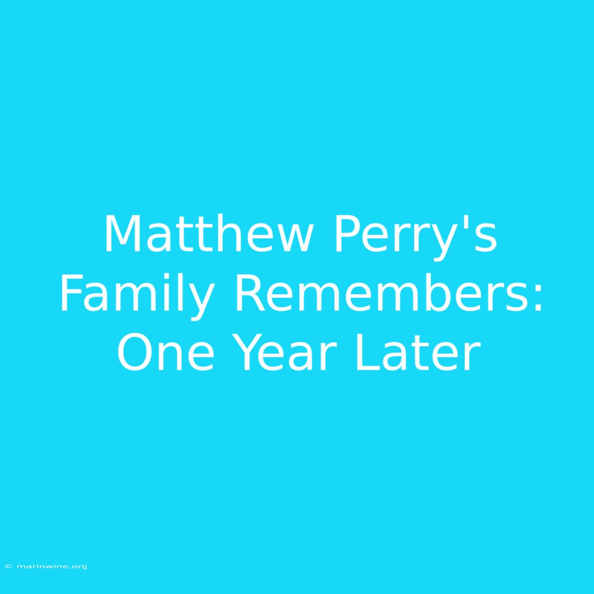 Matthew Perry's Family Remembers: One Year Later