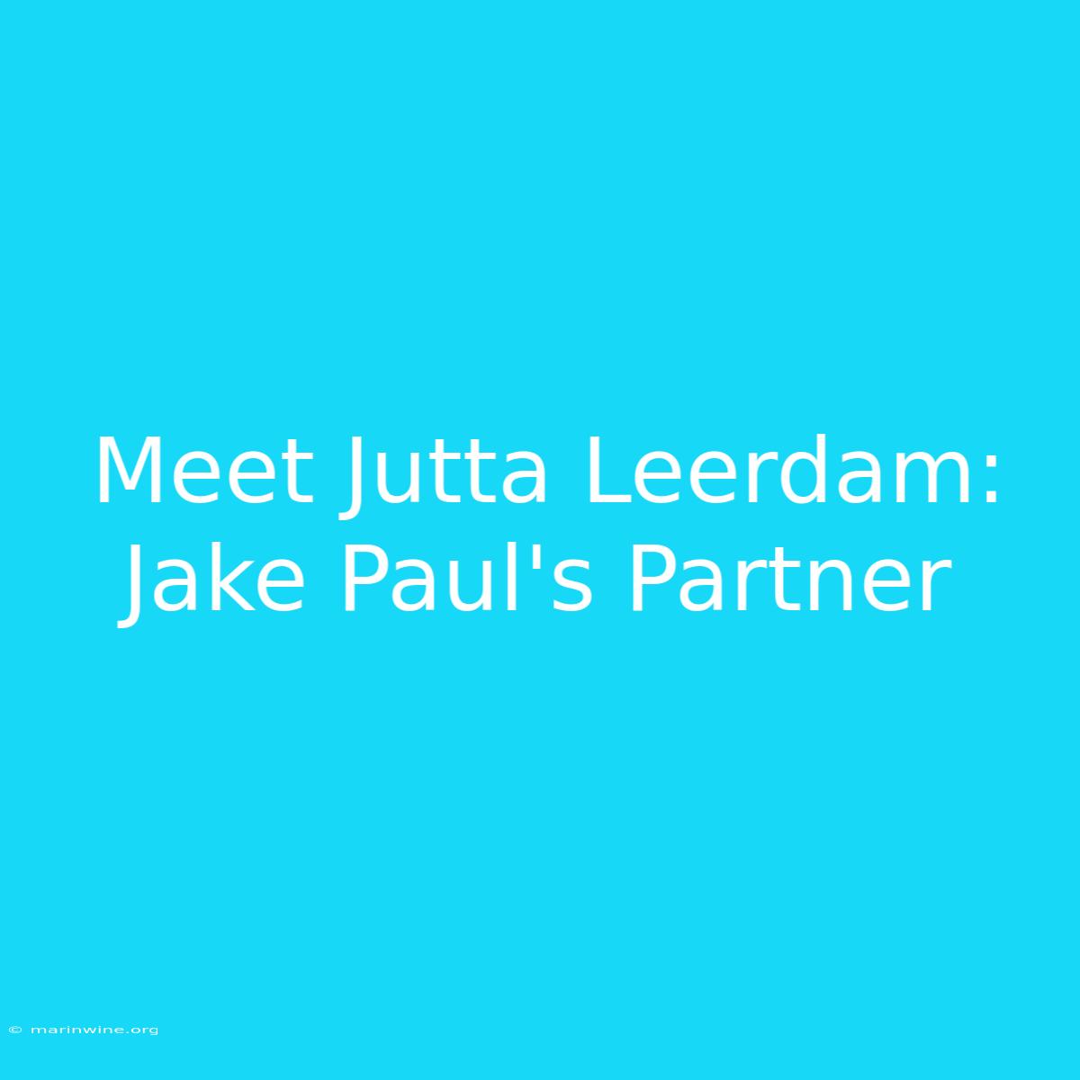 Meet Jutta Leerdam: Jake Paul's Partner