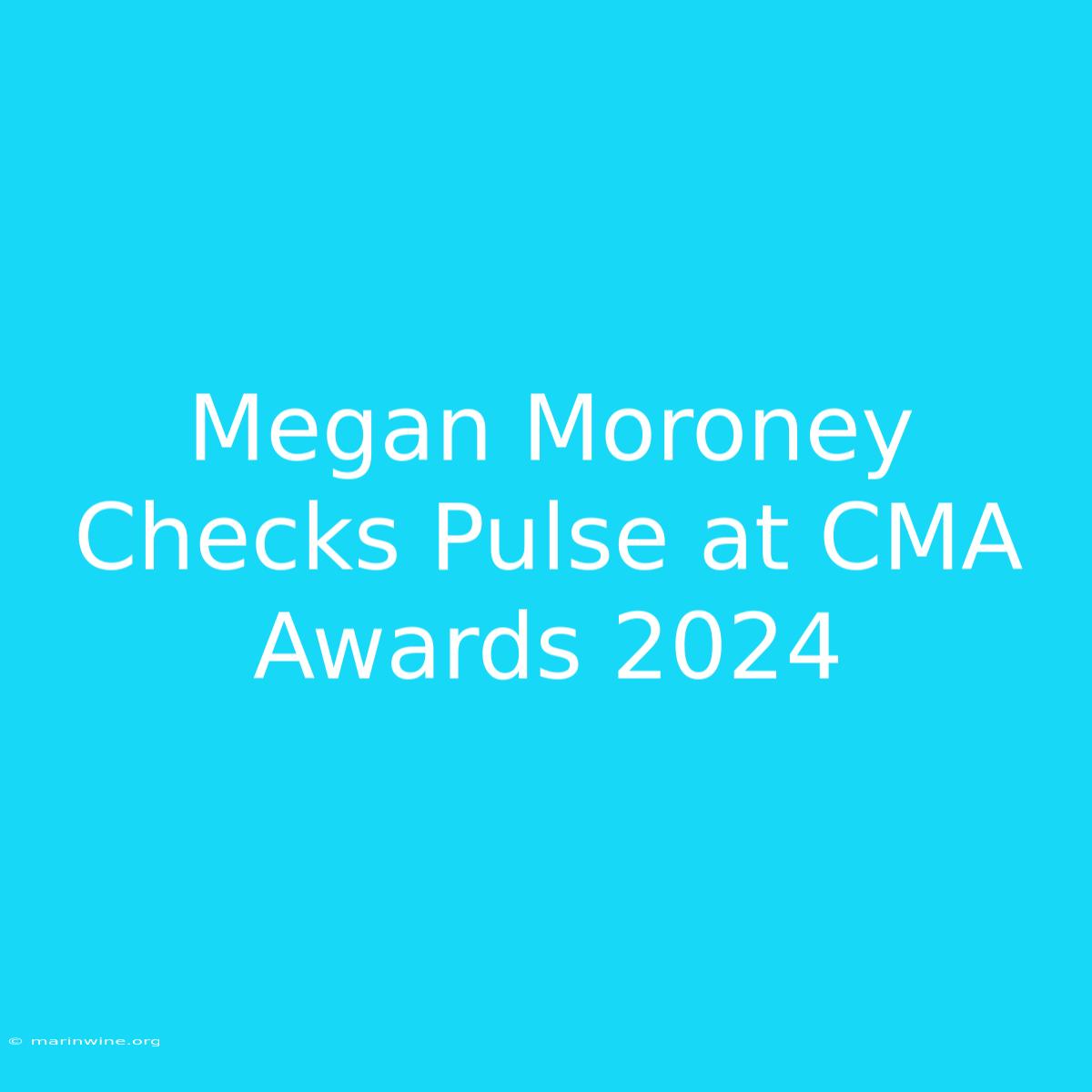 Megan Moroney Checks Pulse At CMA Awards 2024