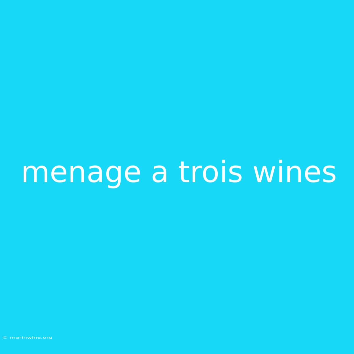 Menage A Trois Wines