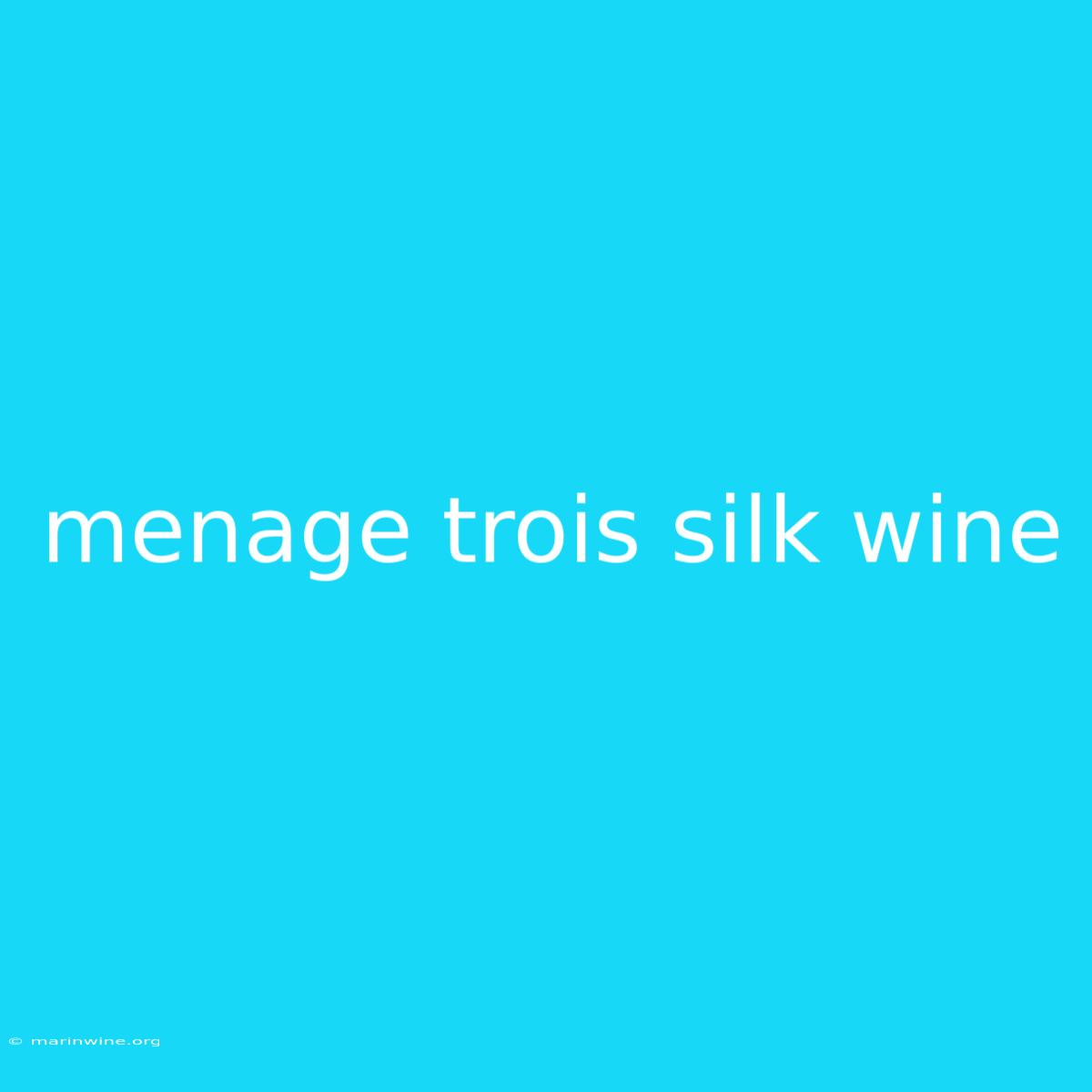 Menage Trois Silk Wine