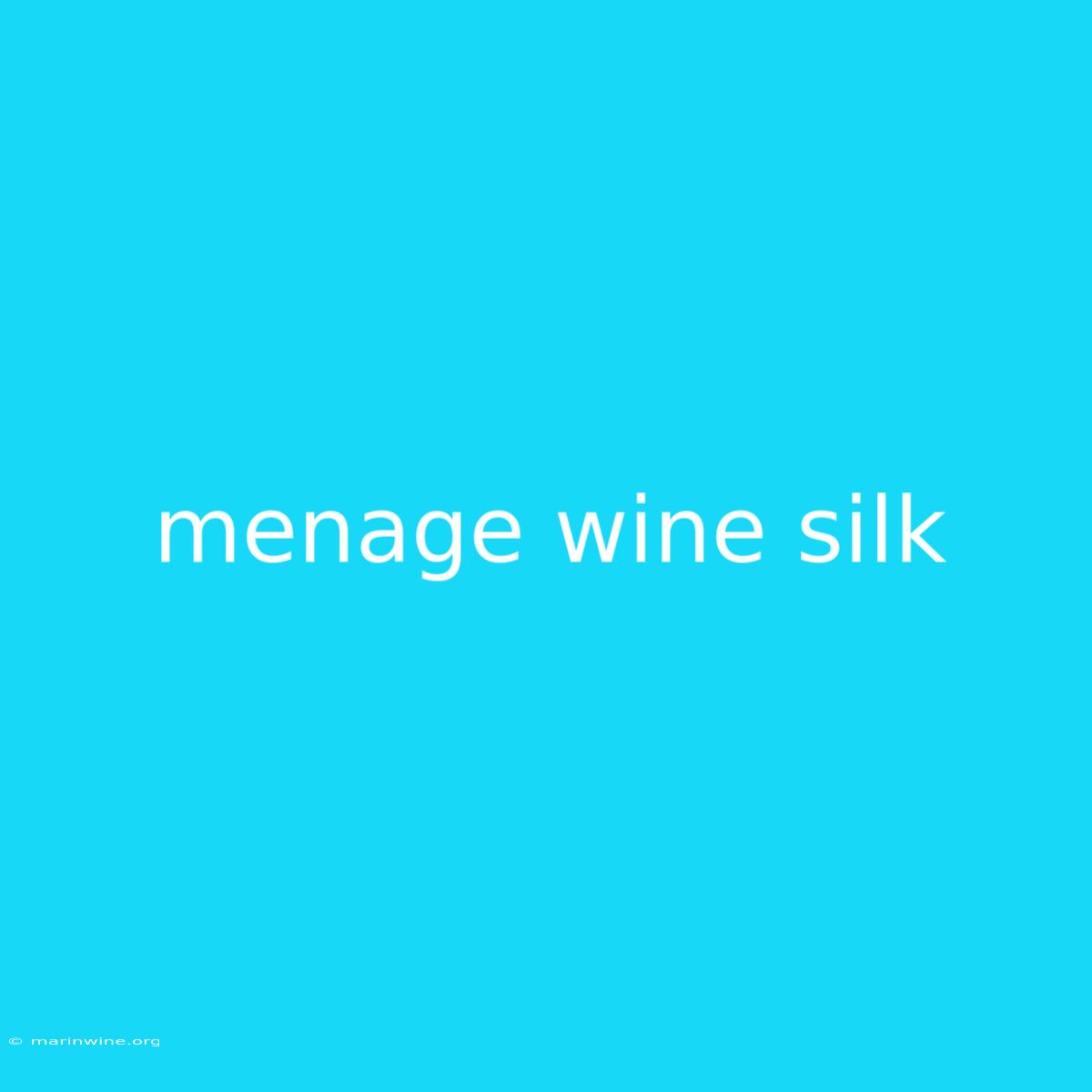 Menage Wine Silk