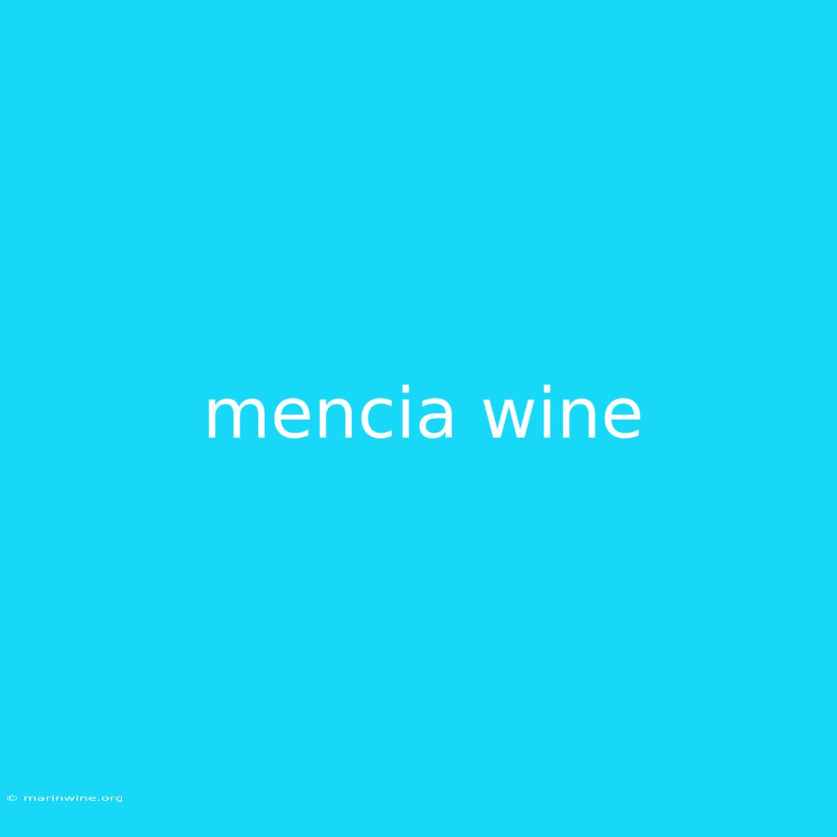 Mencia Wine