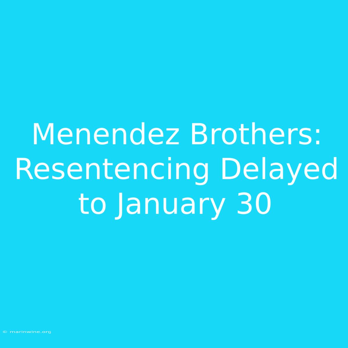 Menendez Brothers: Resentencing Delayed To January 30