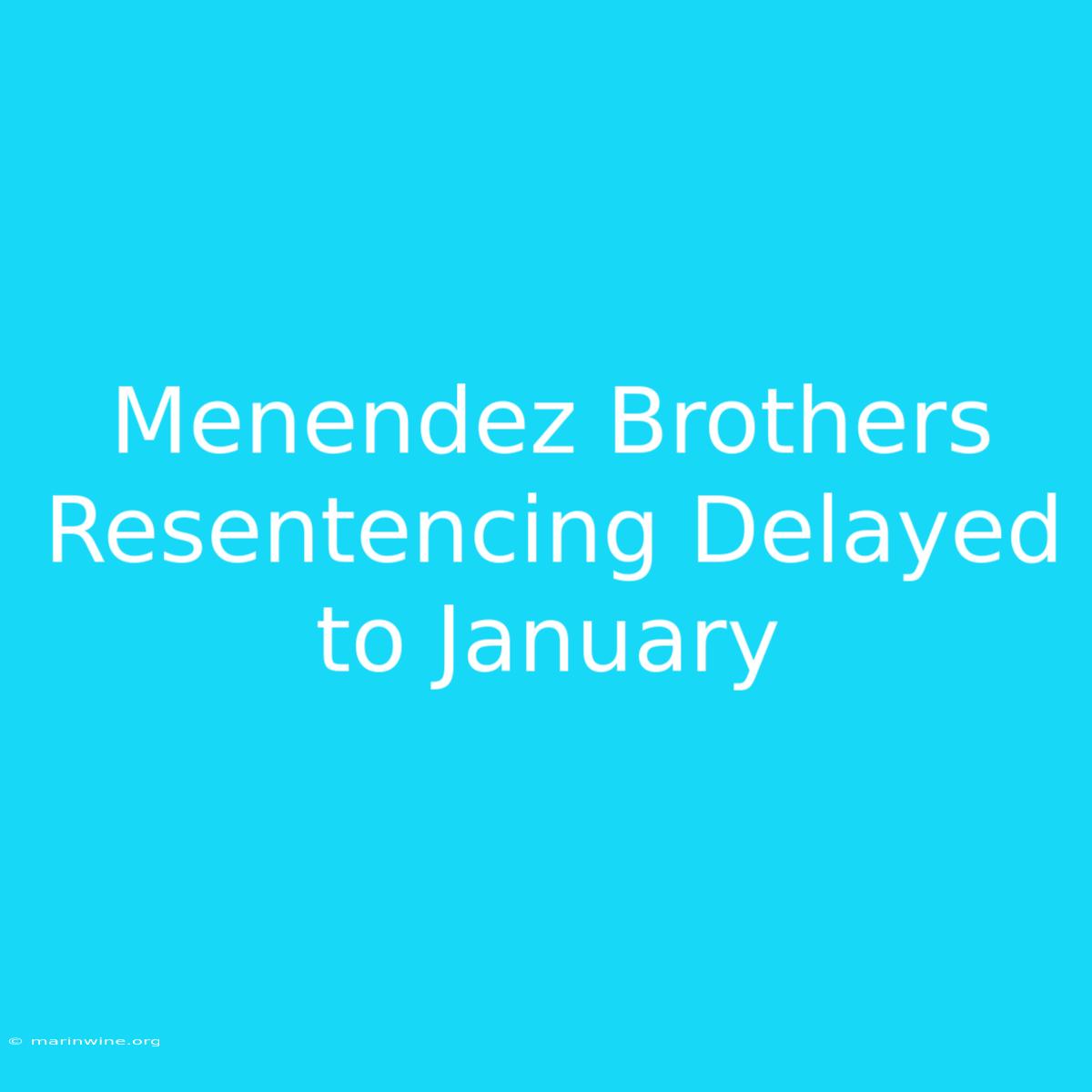 Menendez Brothers Resentencing Delayed To January