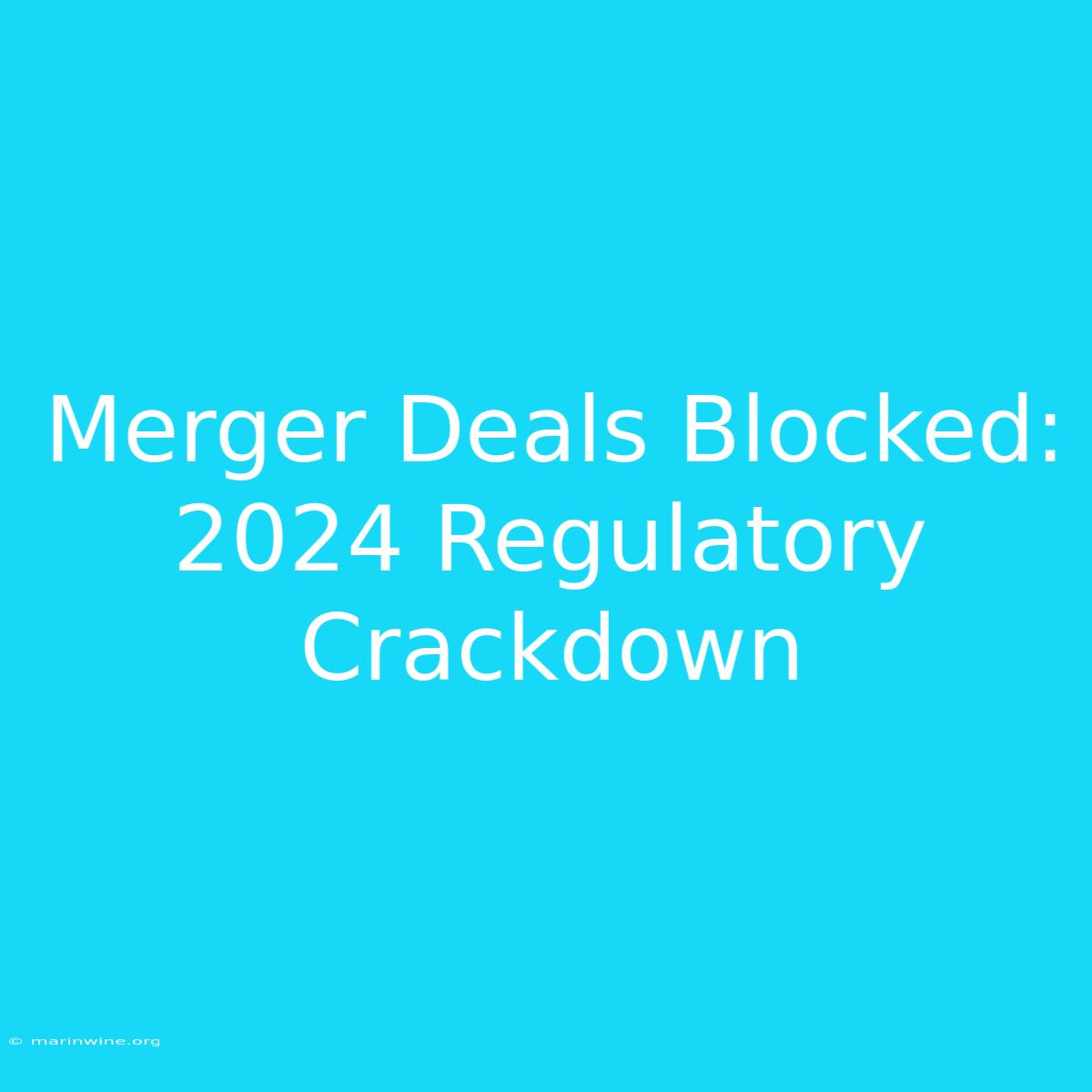 Merger Deals Blocked: 2024 Regulatory Crackdown