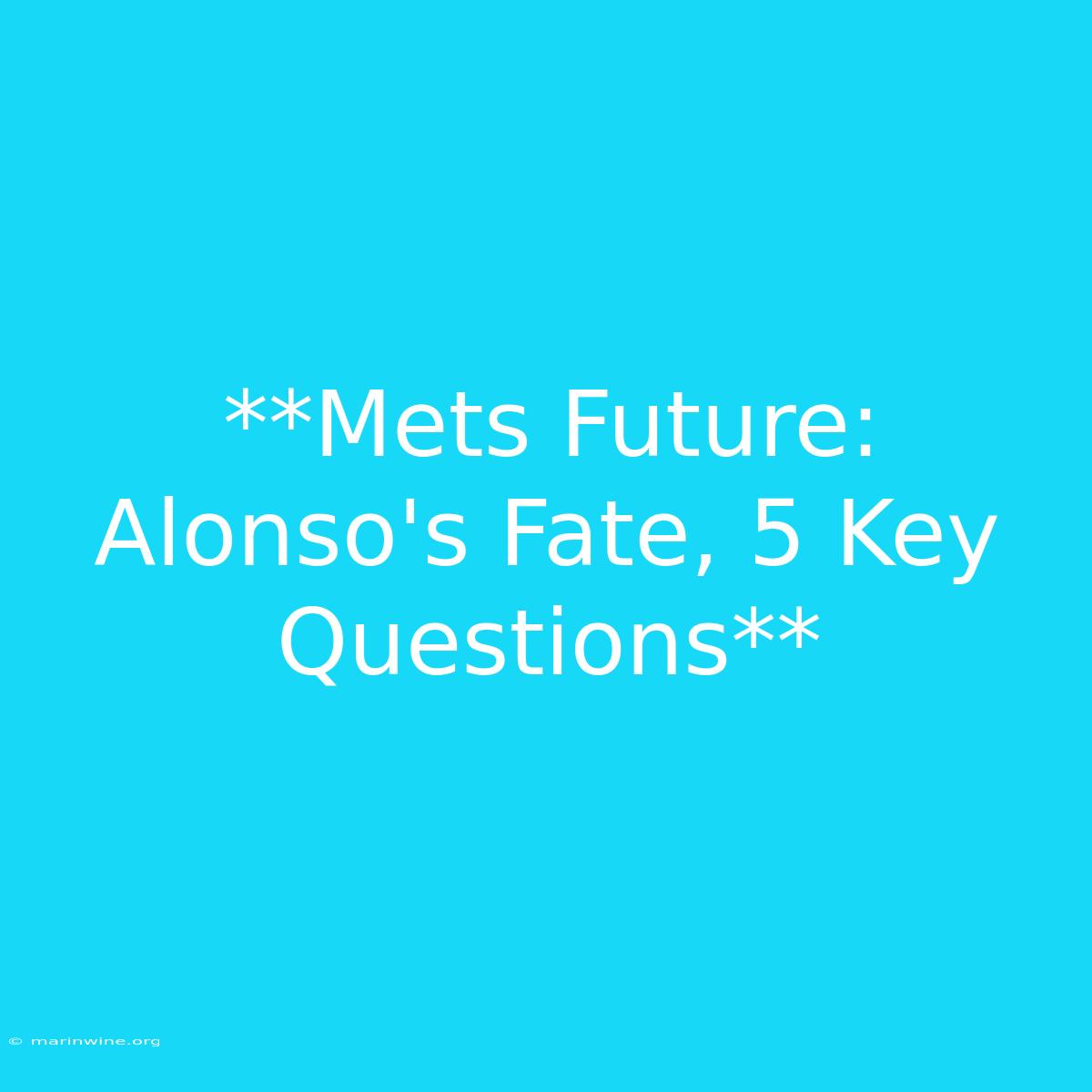 **Mets Future: Alonso's Fate, 5 Key Questions**