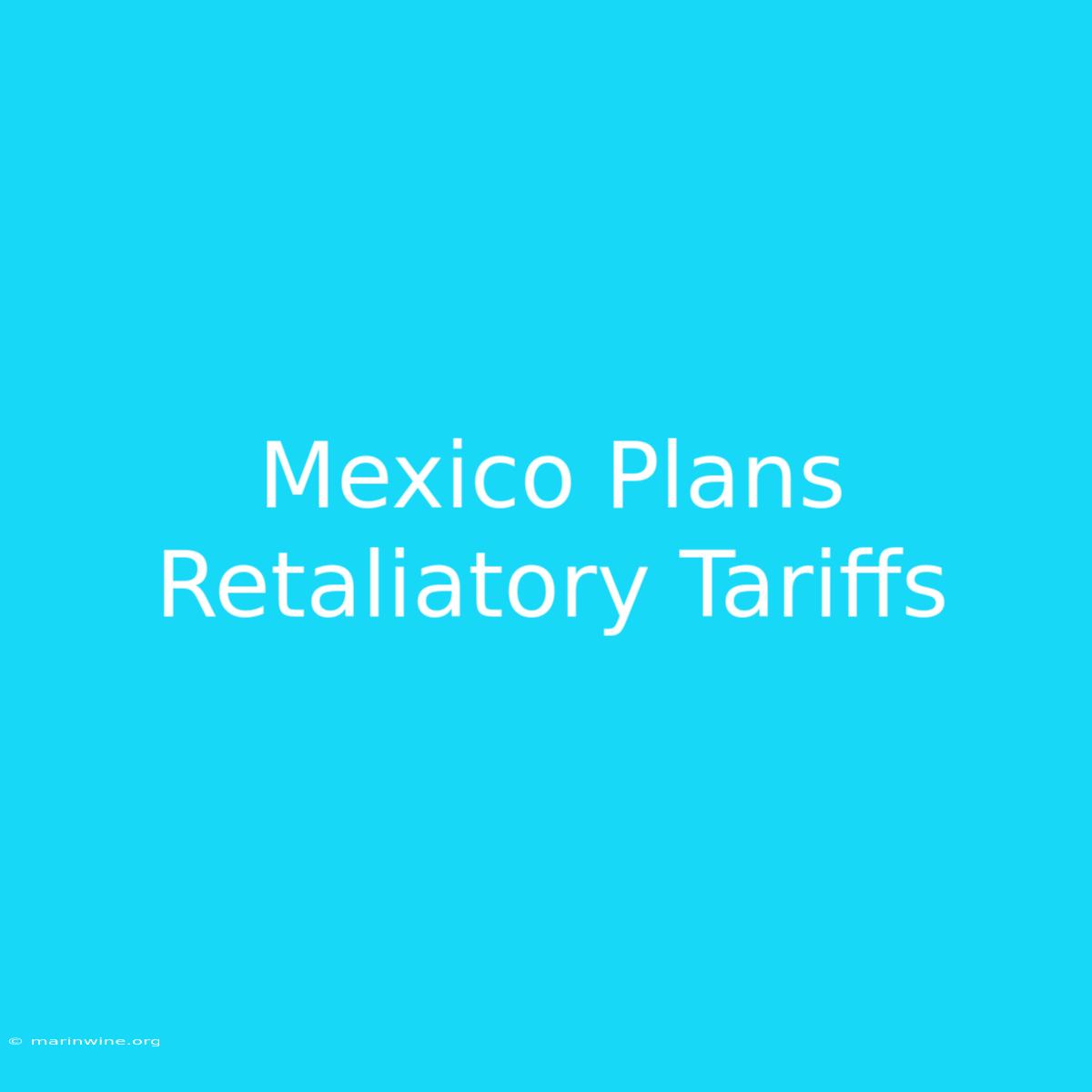 Mexico Plans Retaliatory Tariffs