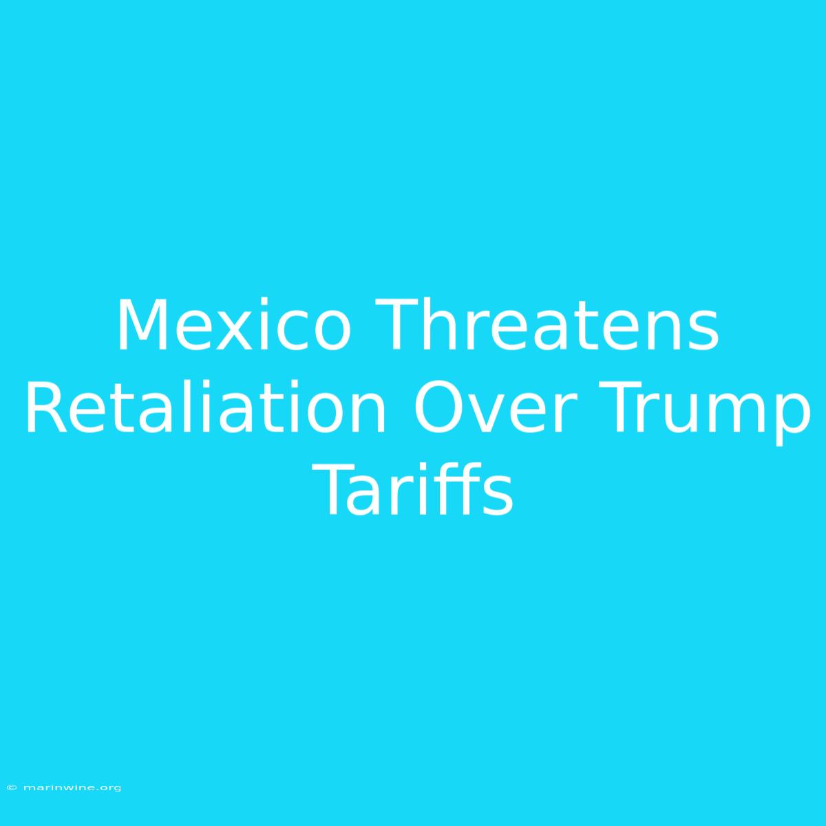 Mexico Threatens Retaliation Over Trump Tariffs