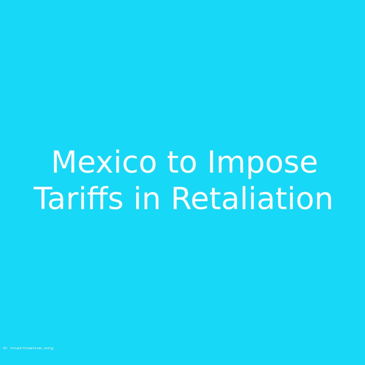 Mexico To Impose Tariffs In Retaliation