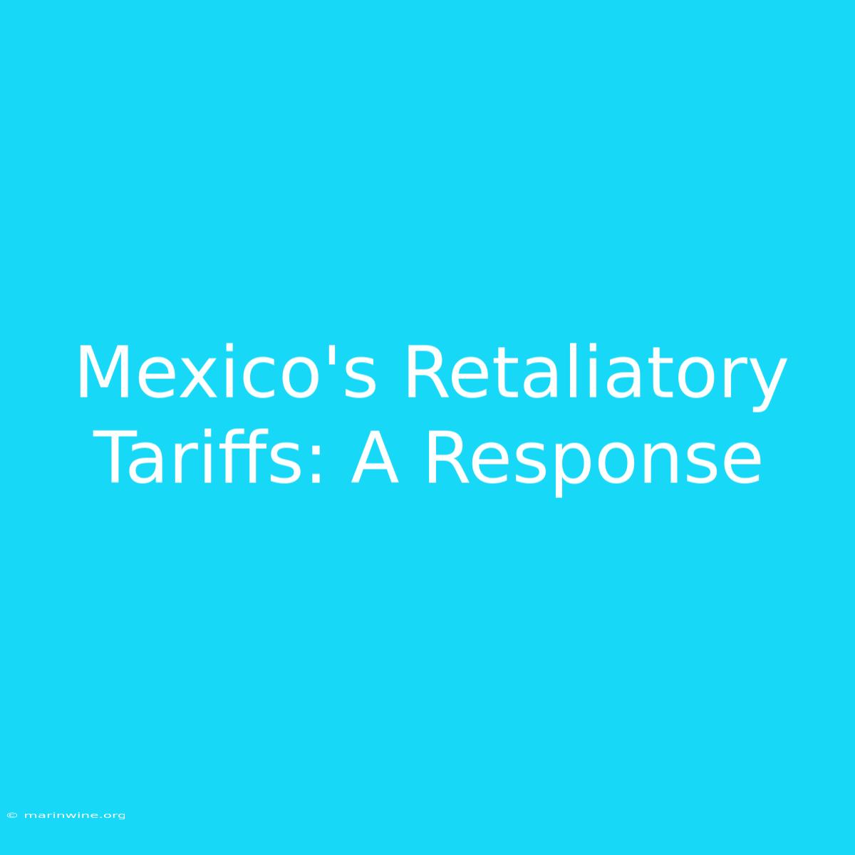 Mexico's Retaliatory Tariffs: A Response