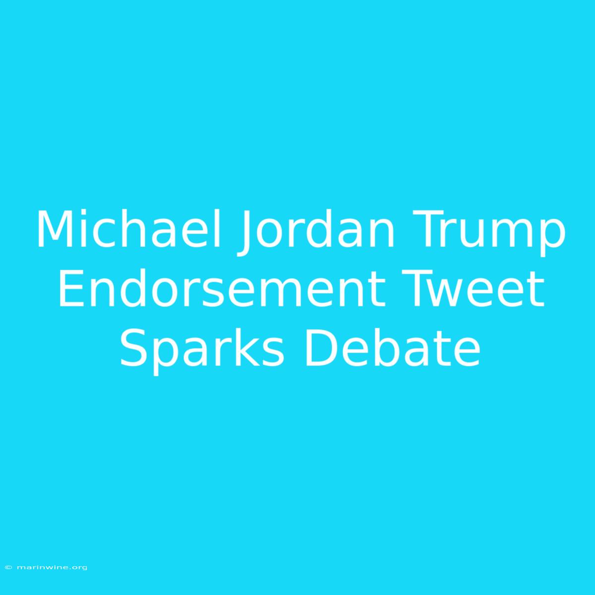 Michael Jordan Trump Endorsement Tweet Sparks Debate