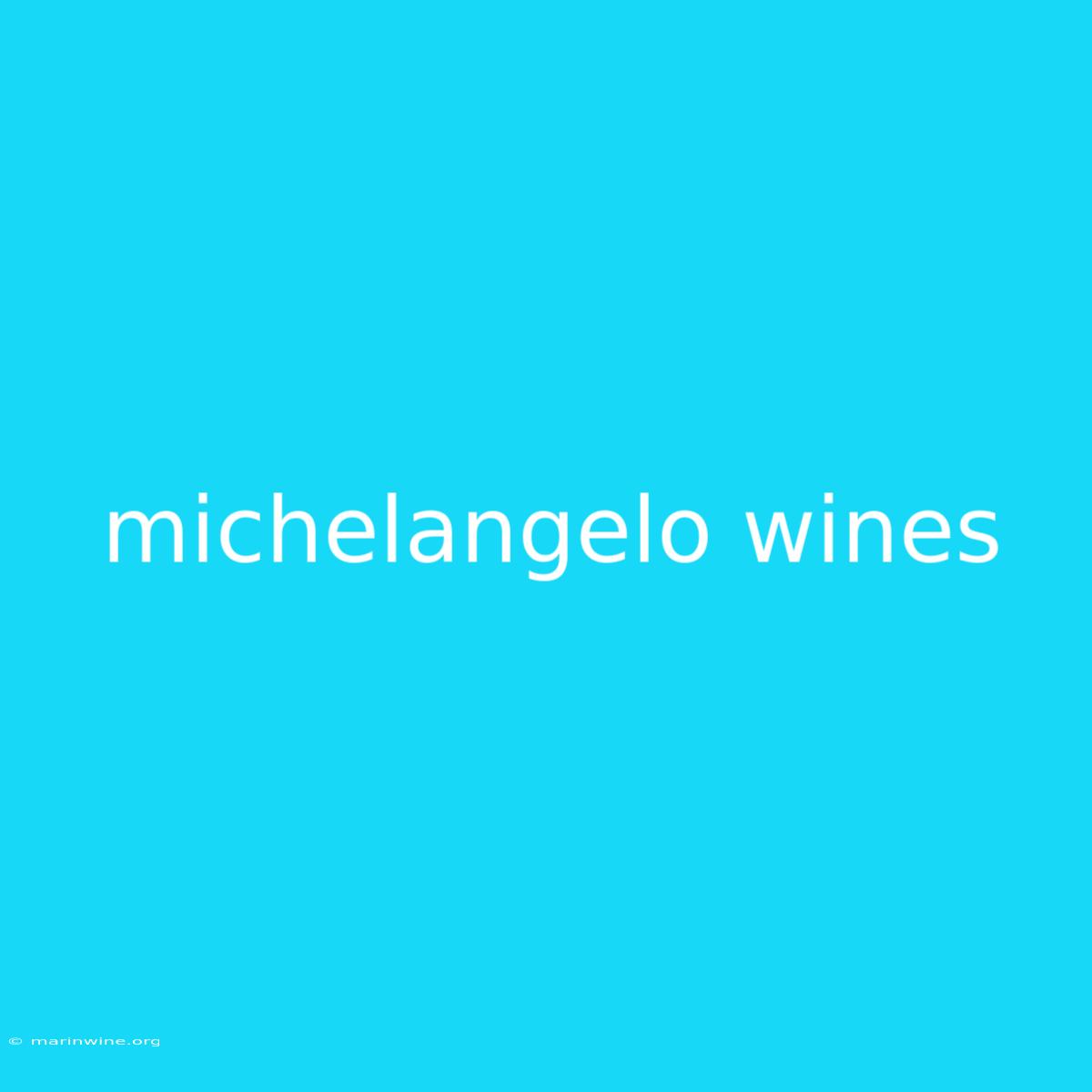 Michelangelo Wines