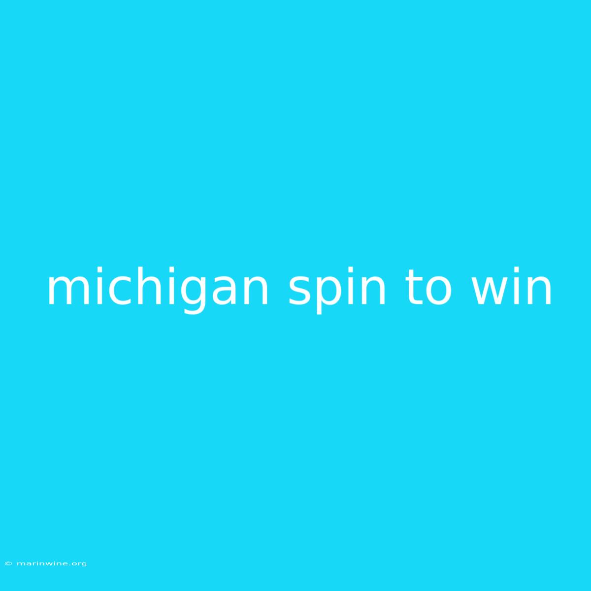 Michigan Spin To Win