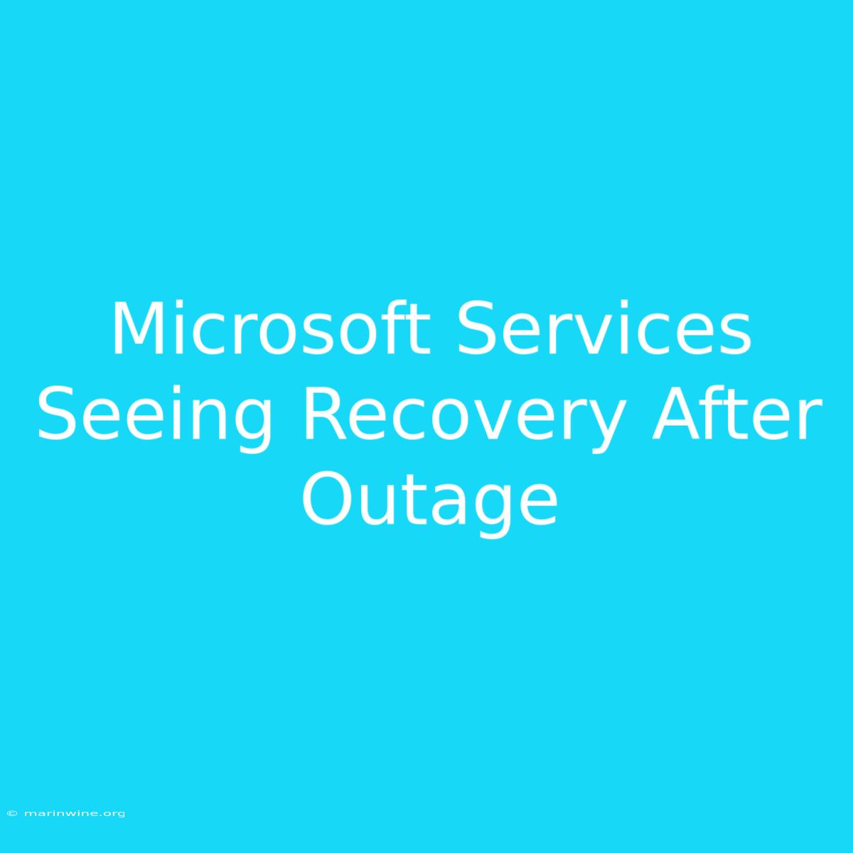 Microsoft Services Seeing Recovery After Outage