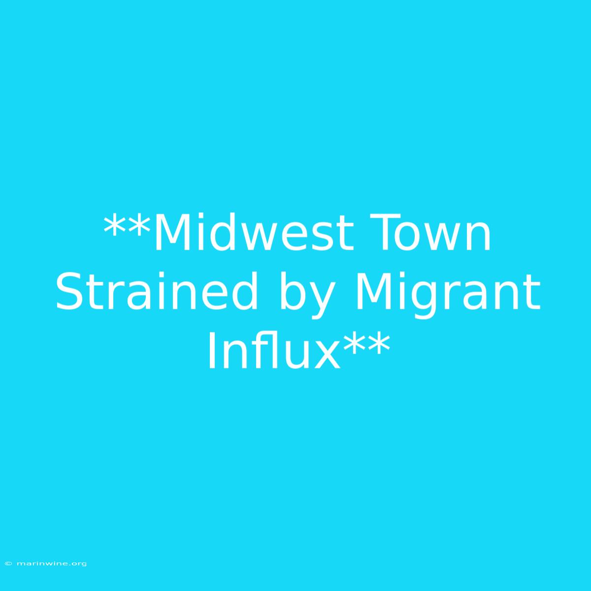 **Midwest Town Strained By Migrant Influx**