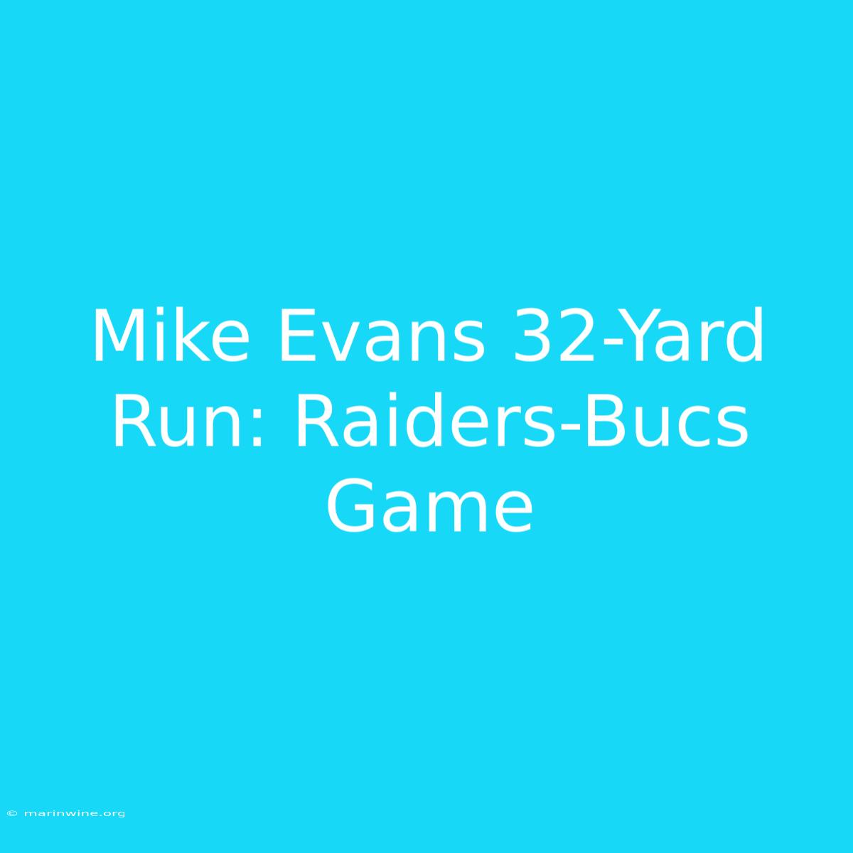 Mike Evans 32-Yard Run: Raiders-Bucs Game