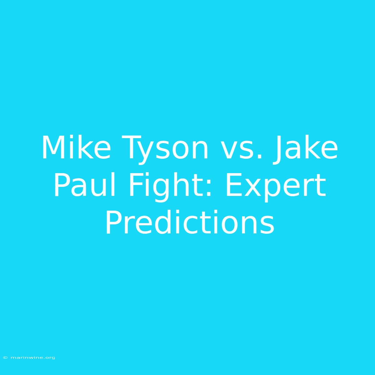 Mike Tyson Vs. Jake Paul Fight: Expert Predictions