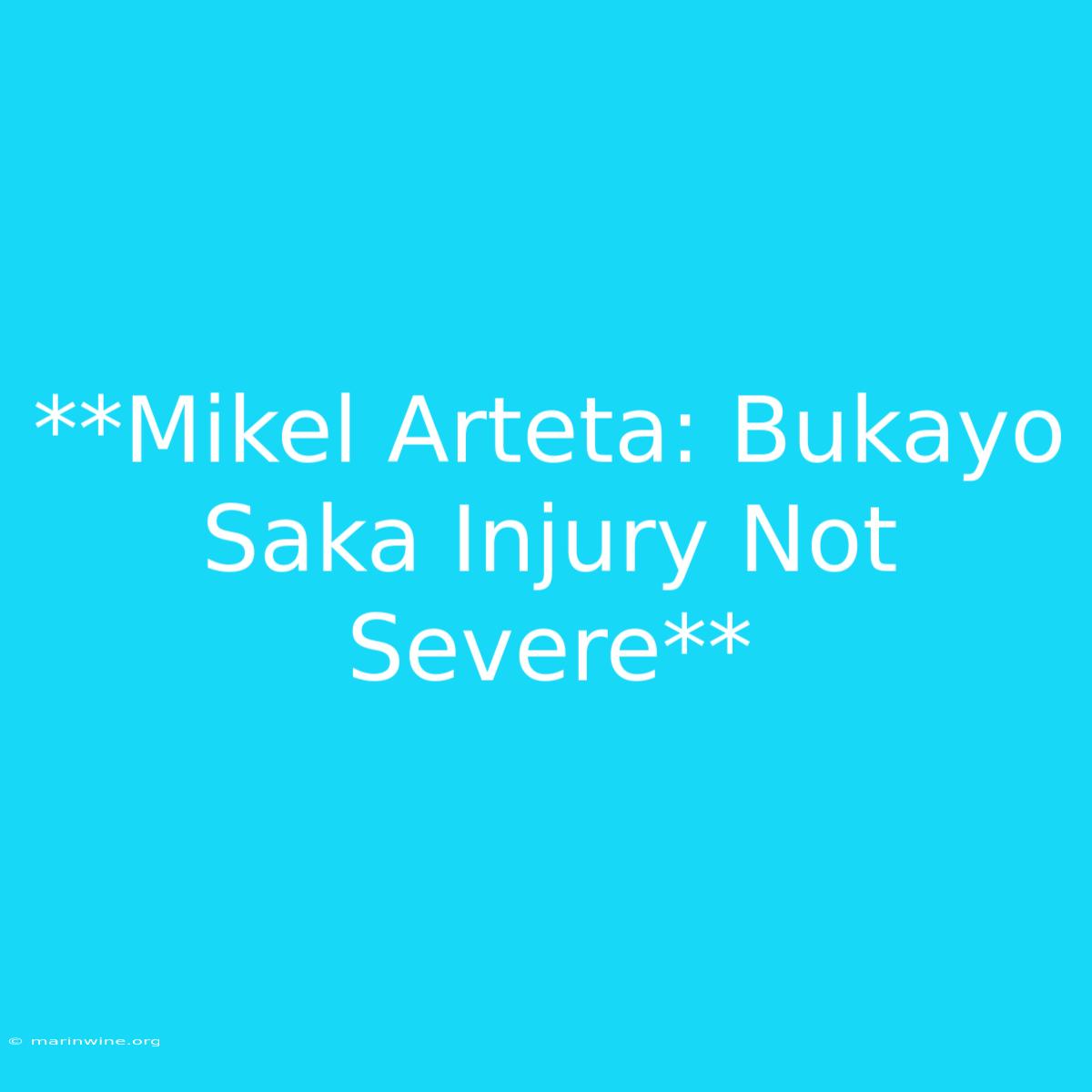 **Mikel Arteta: Bukayo Saka Injury Not Severe** 