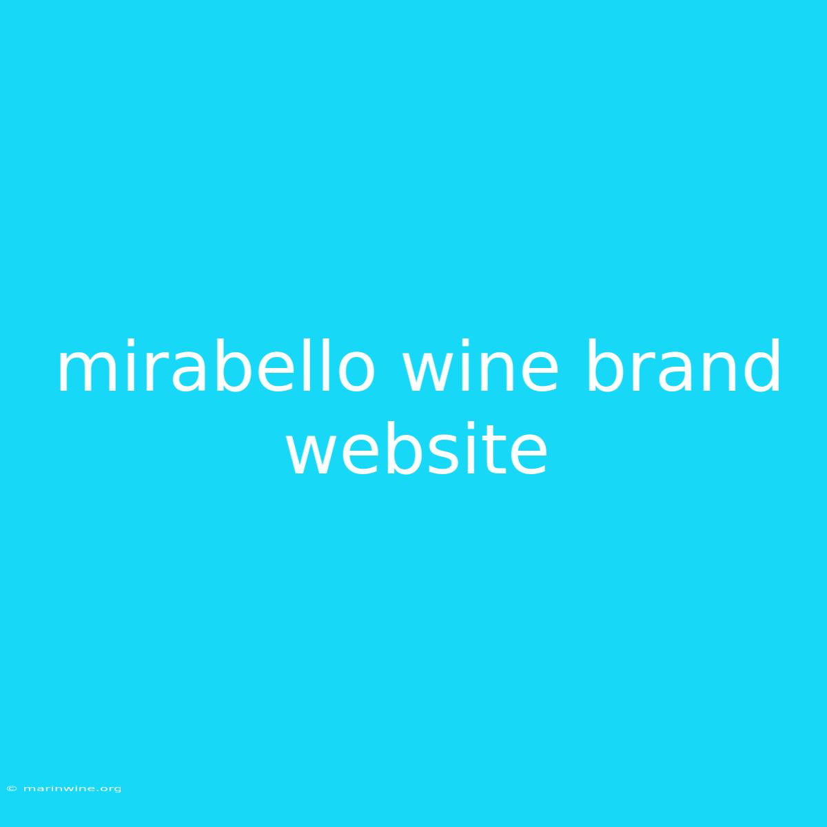 Mirabello Wine Brand Website